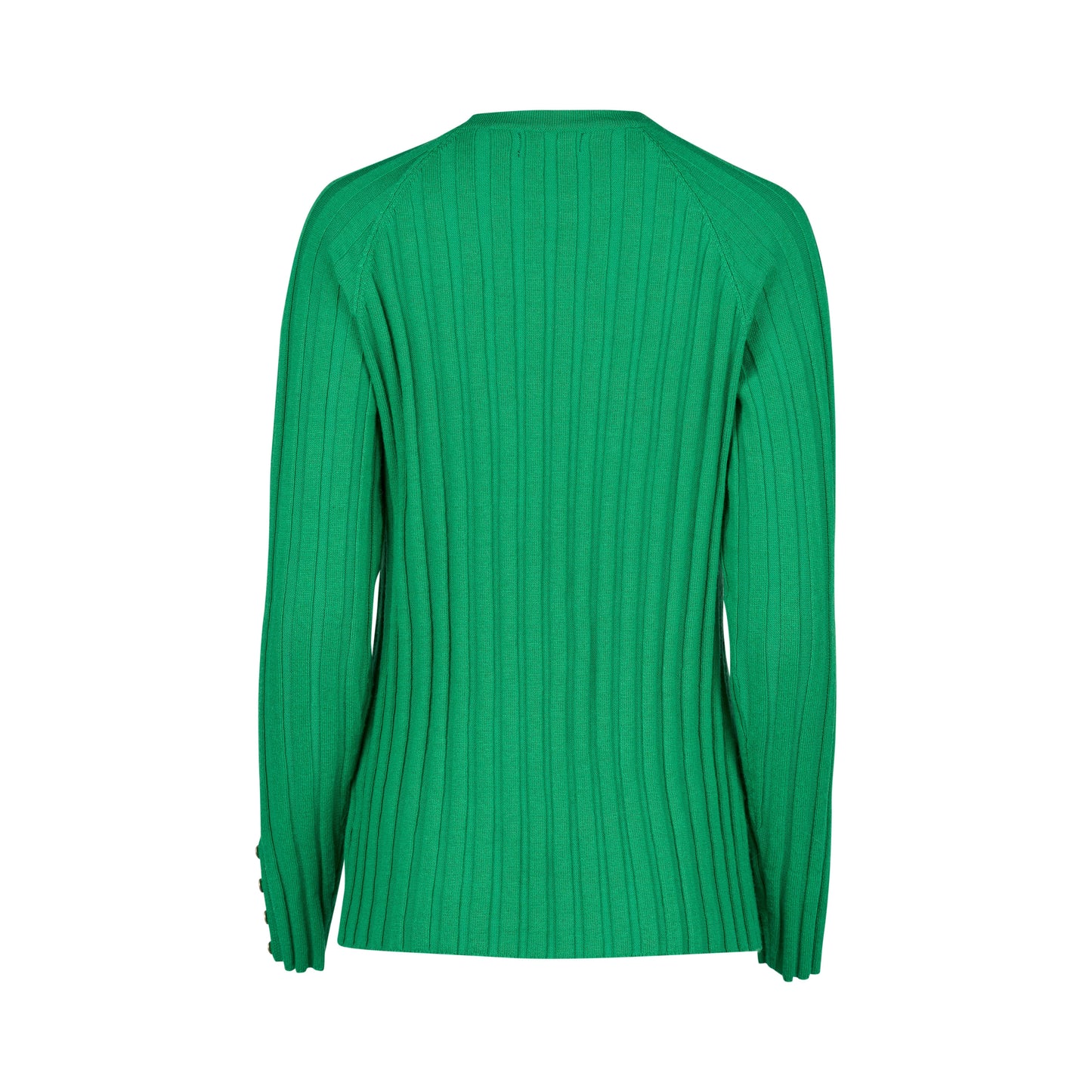 1071 Jungle - Round Neck Ribbed Knit Jumper with Dome Cuff Detail - Vassalli