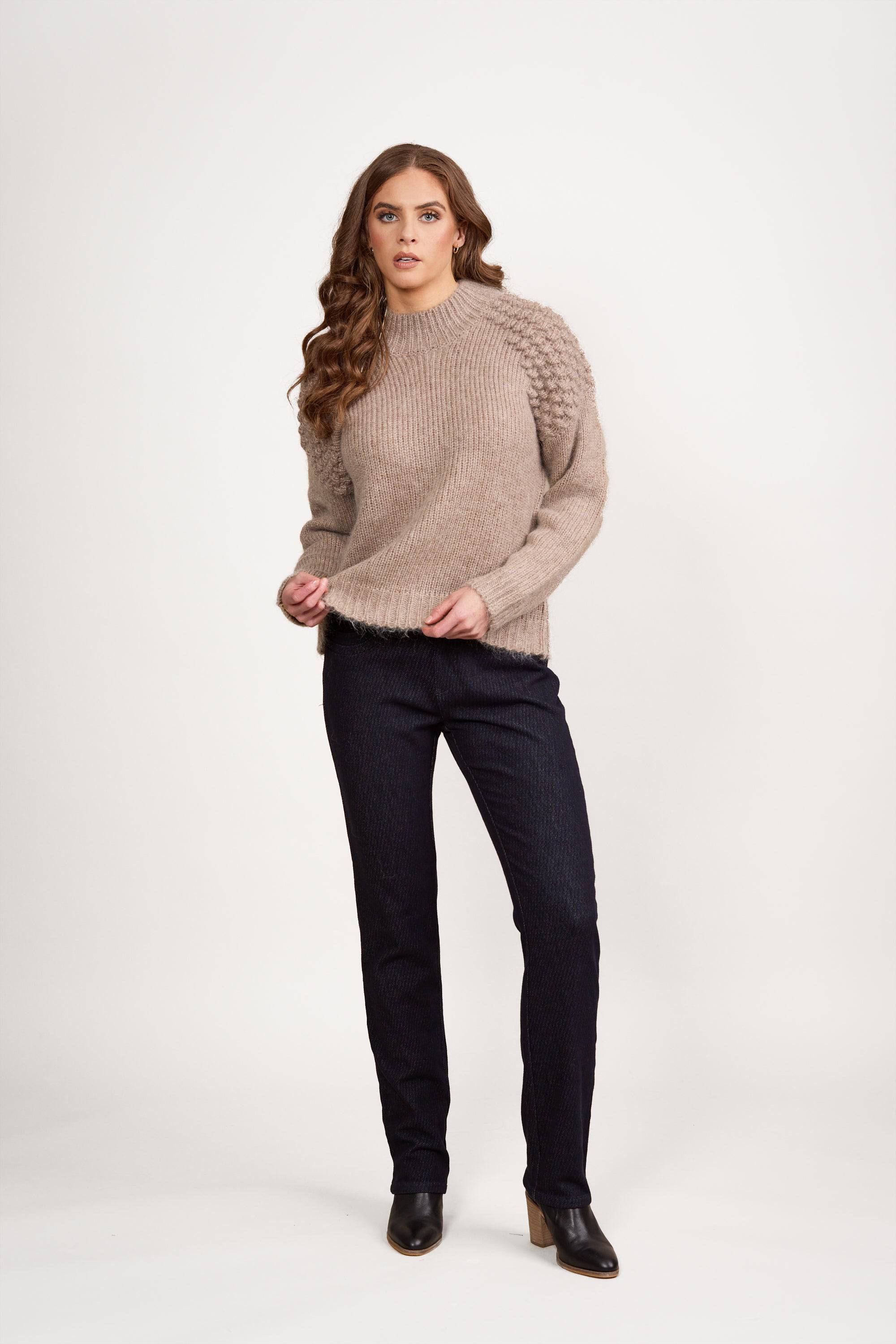 1081 Twig - Bobble Detail Sweater with High Neck - Vassalli