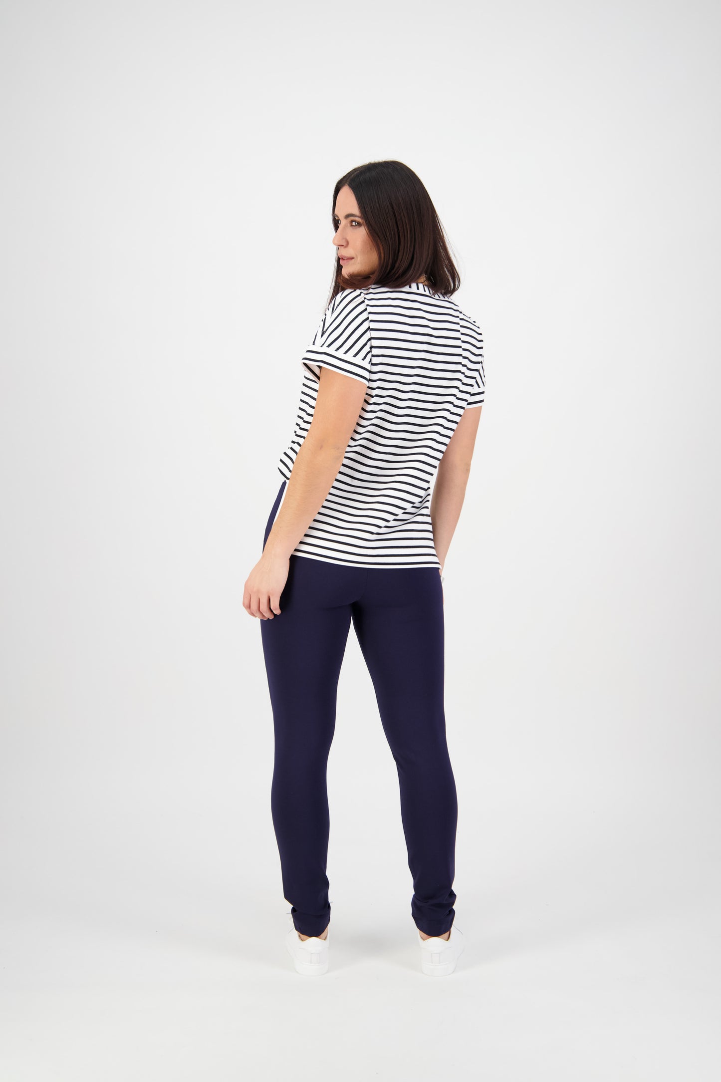 12106 Navy - Skinny Leg Full Length Ponti Pull-On - Vassalli
