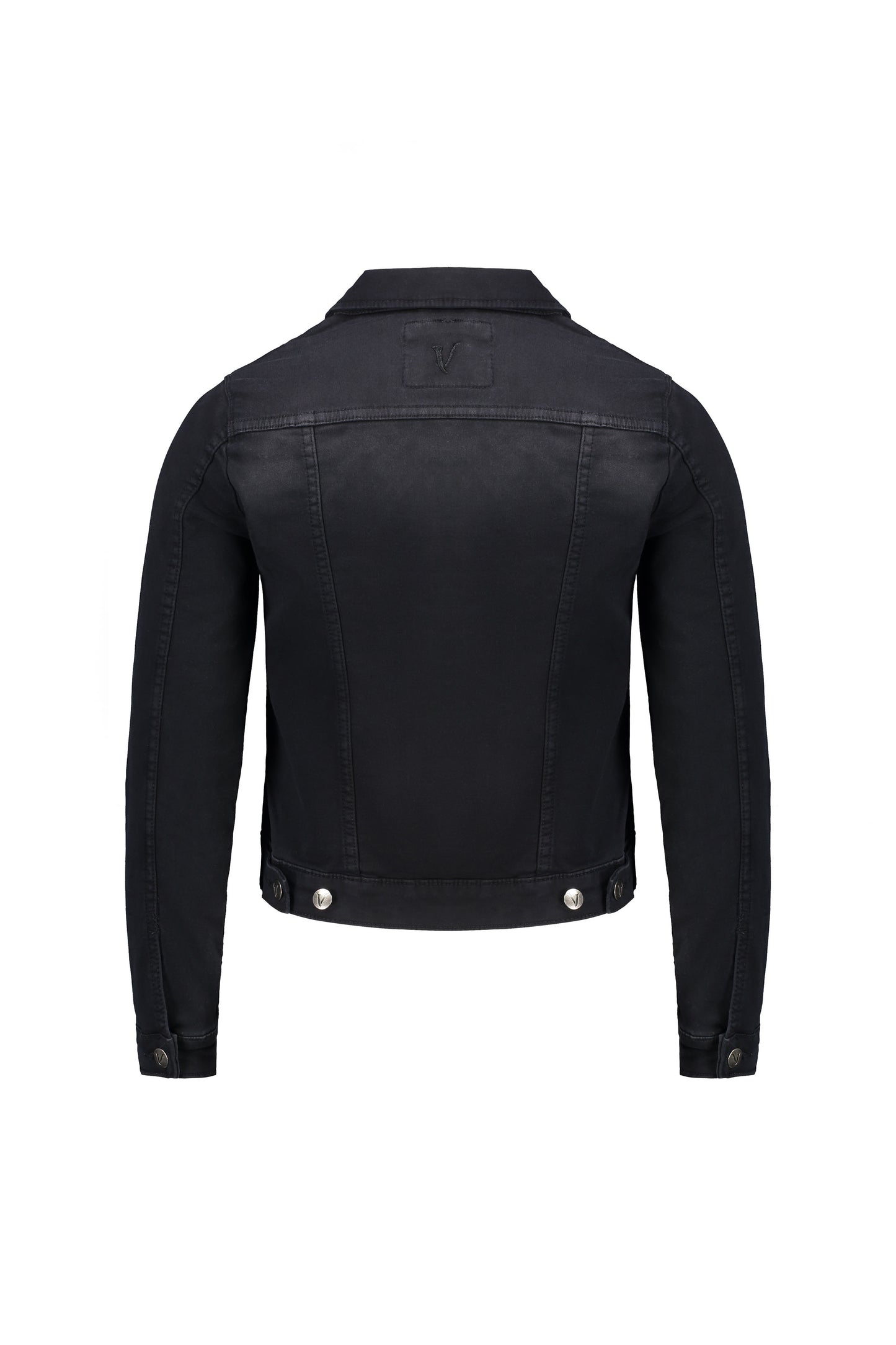 2053K Black - Knit Denim Button Up Jacket - Vassalli