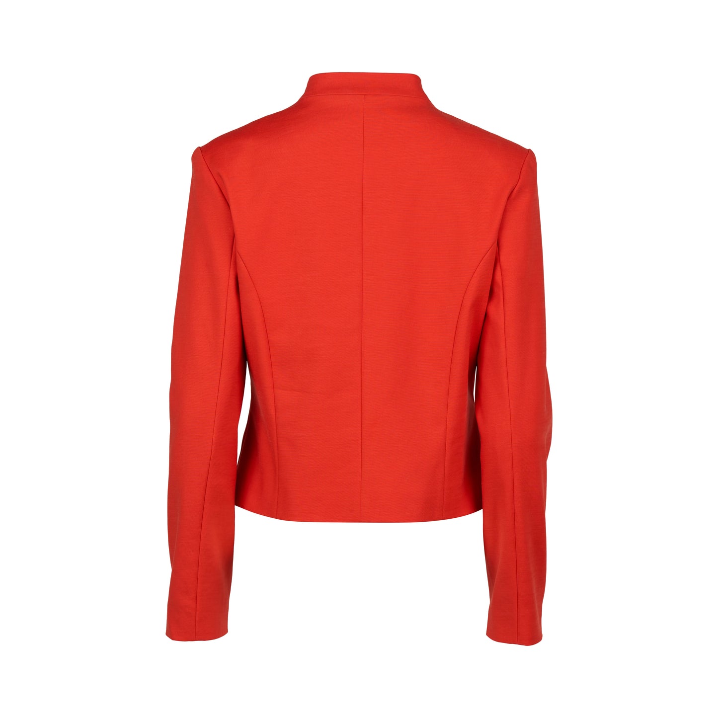2084 Blood Orange - Collarless Short Jacket with Concealed Zip - Vassalli