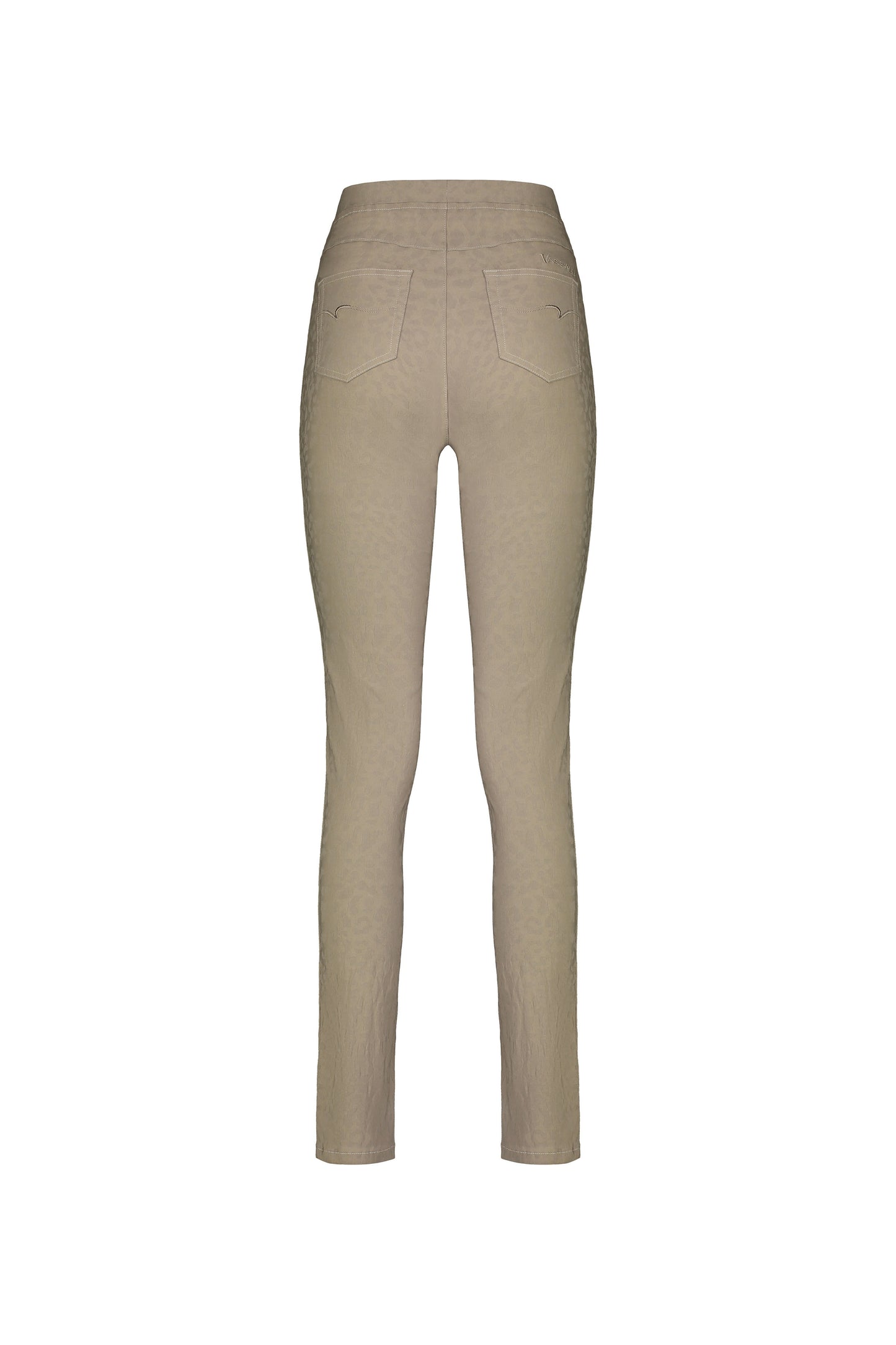 230AF Taupe - Skinny Leg Full Length Embossed Pull-On - Vassalli