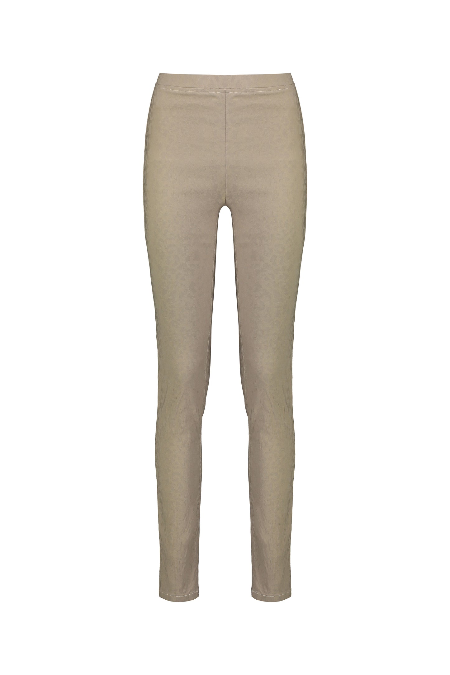 230AF Taupe - Skinny Leg Full Length Embossed Pull-On - Vassalli
