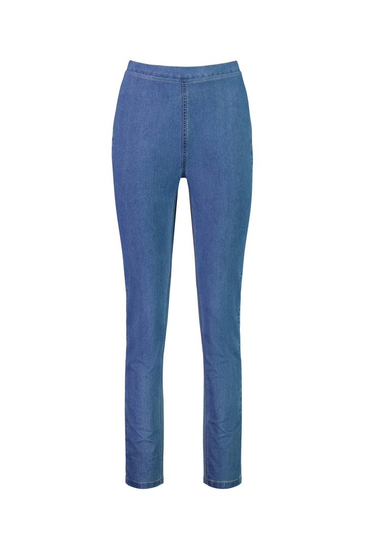 230CS Light Denim - Skinny Leg Full Length Contrast Stitch Denim Pull-On - Vassalli