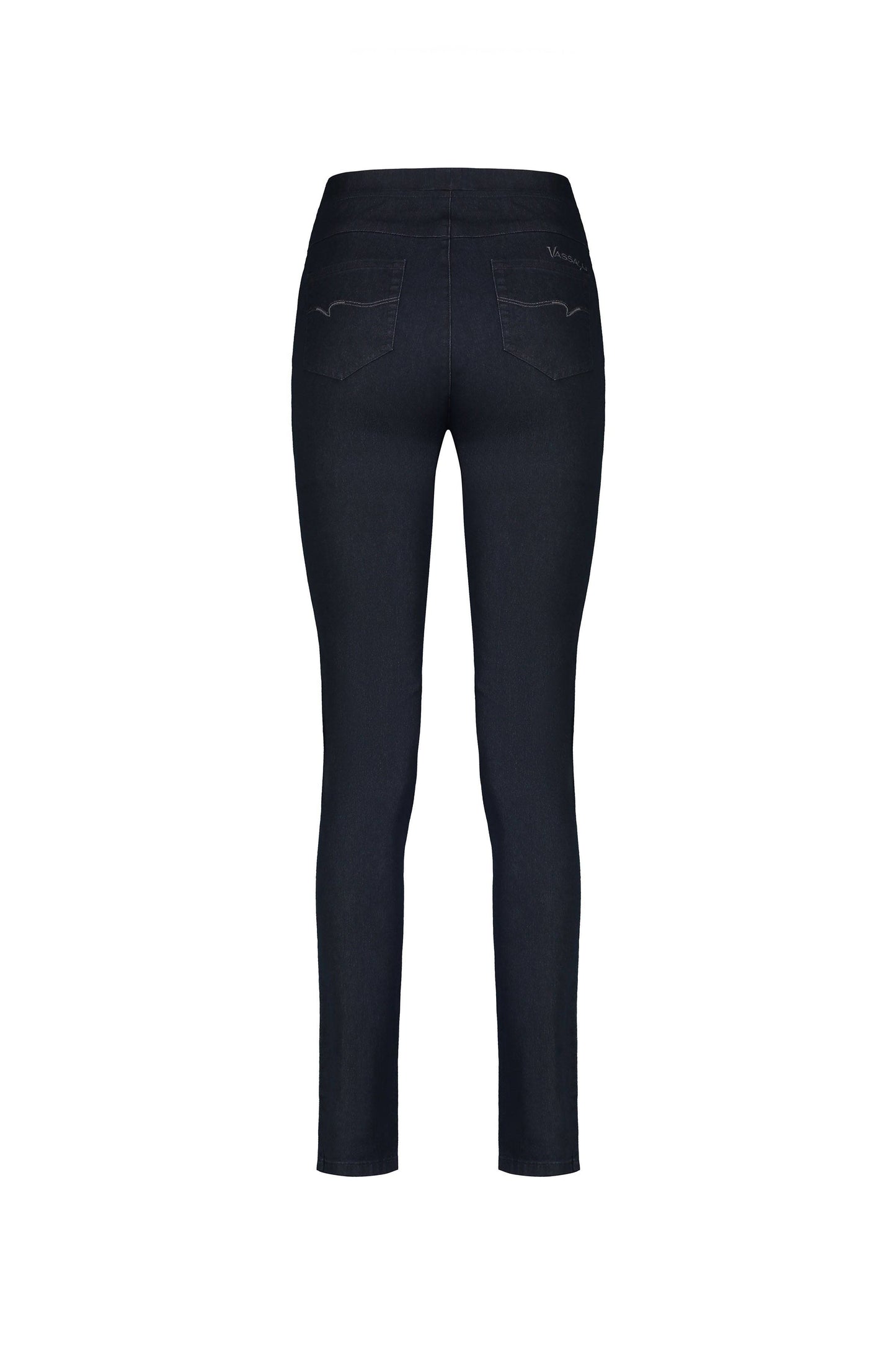230 Indigo Denim - Skinny Leg Full Length Denim Pull-On - Vassalli