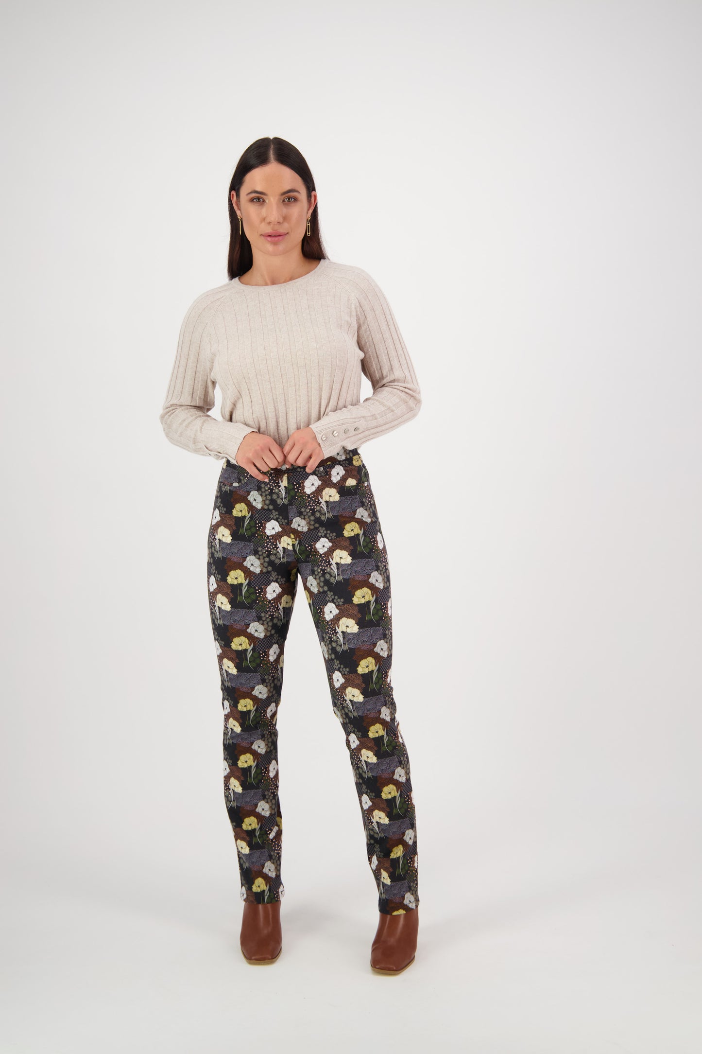 234A Karma - Slim Leg Full Length Printed Pull On - Vassalli