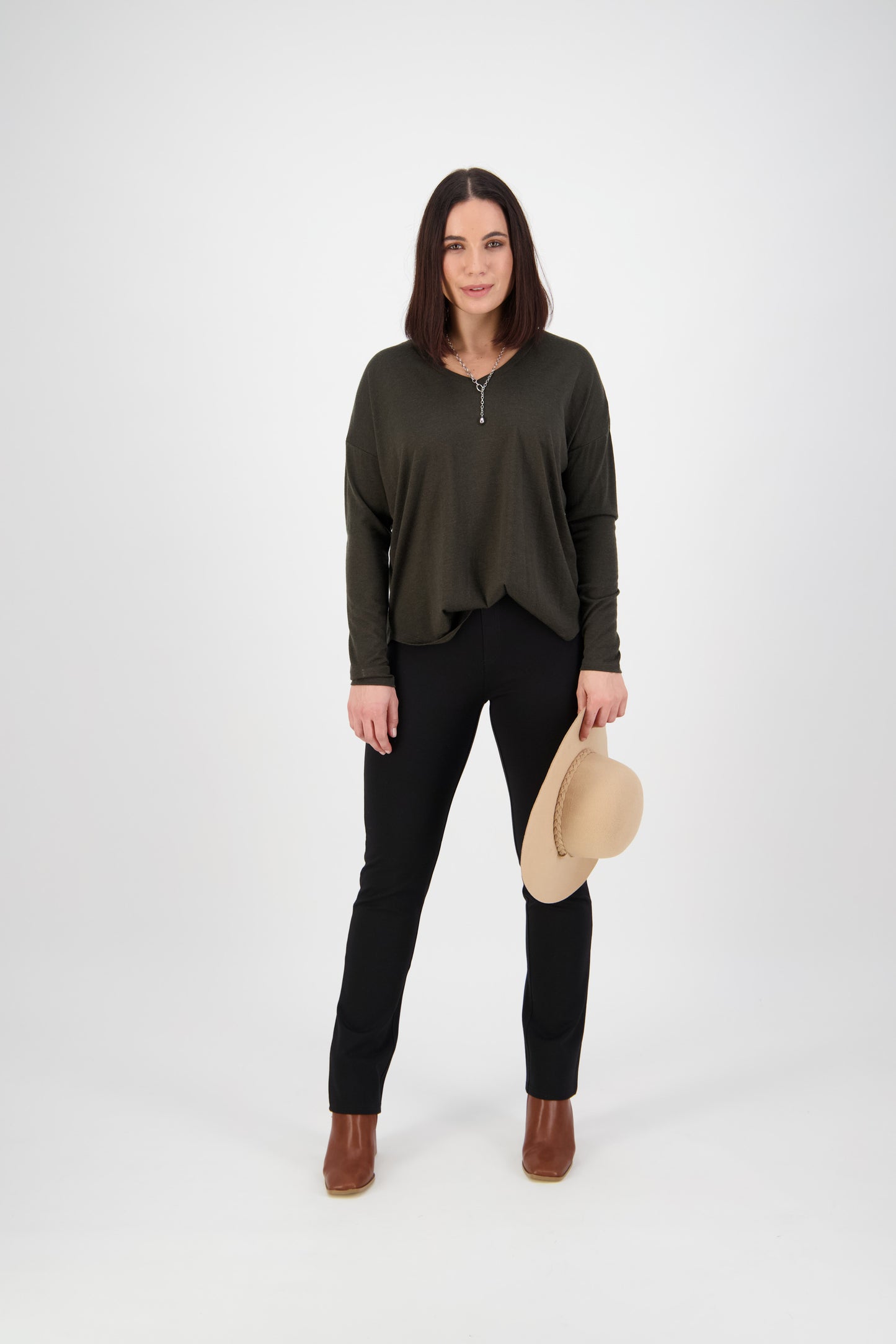 234 Black - Slim Leg Full Length Ponti Pull On - Vassalli