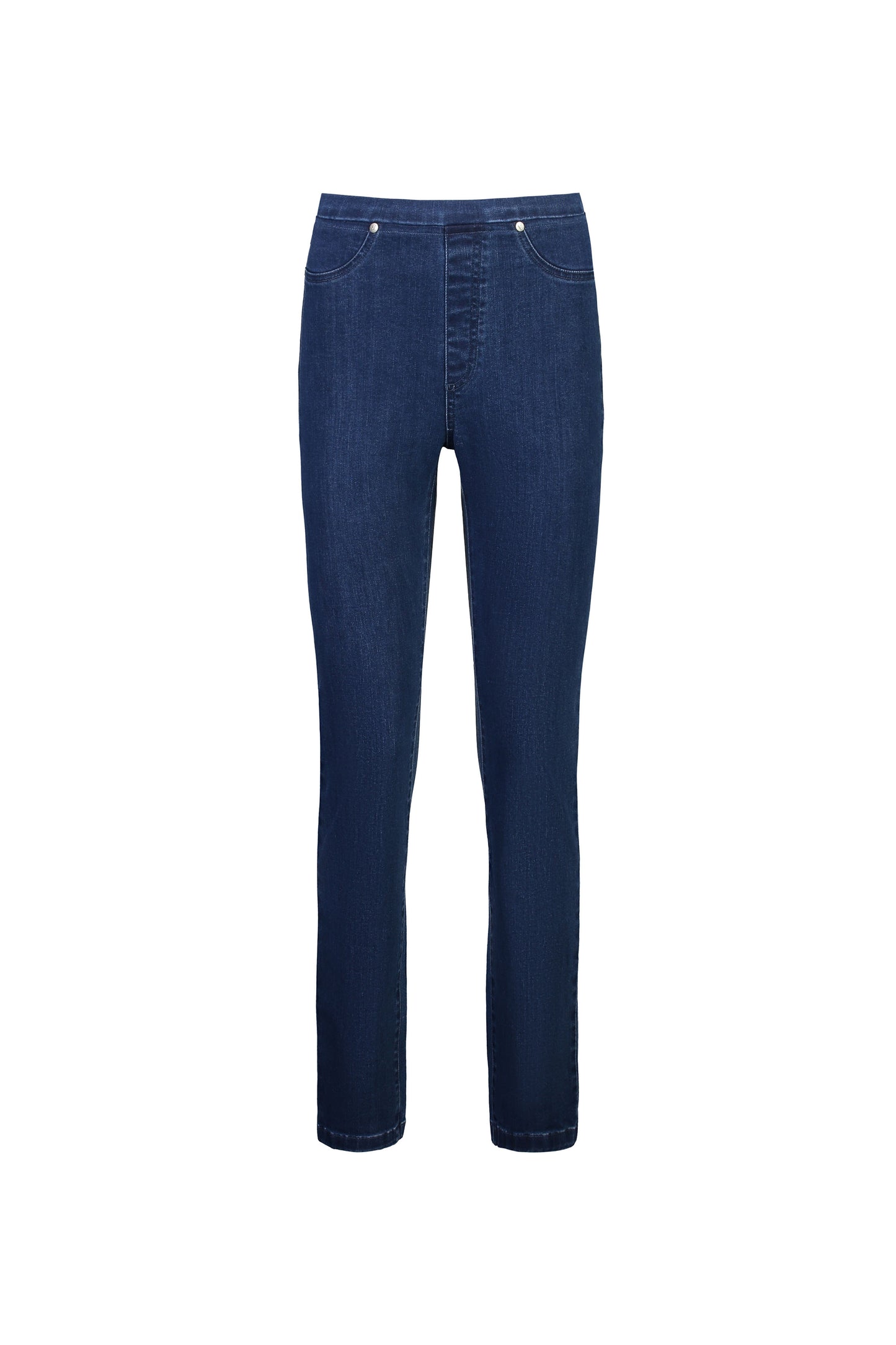 234DN Blue Denim - Slim Leg Full Length Denim Pull-On - Vassalli