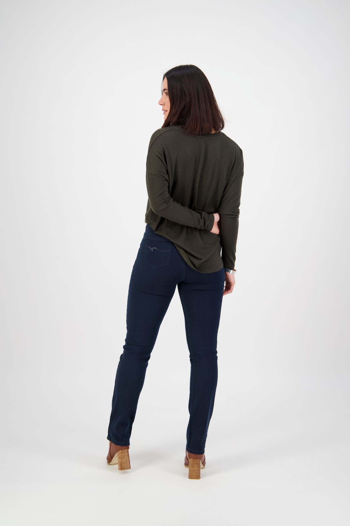 234DN Indigo Denim - Slim Leg Full Length Denim Pull On - Vassalli