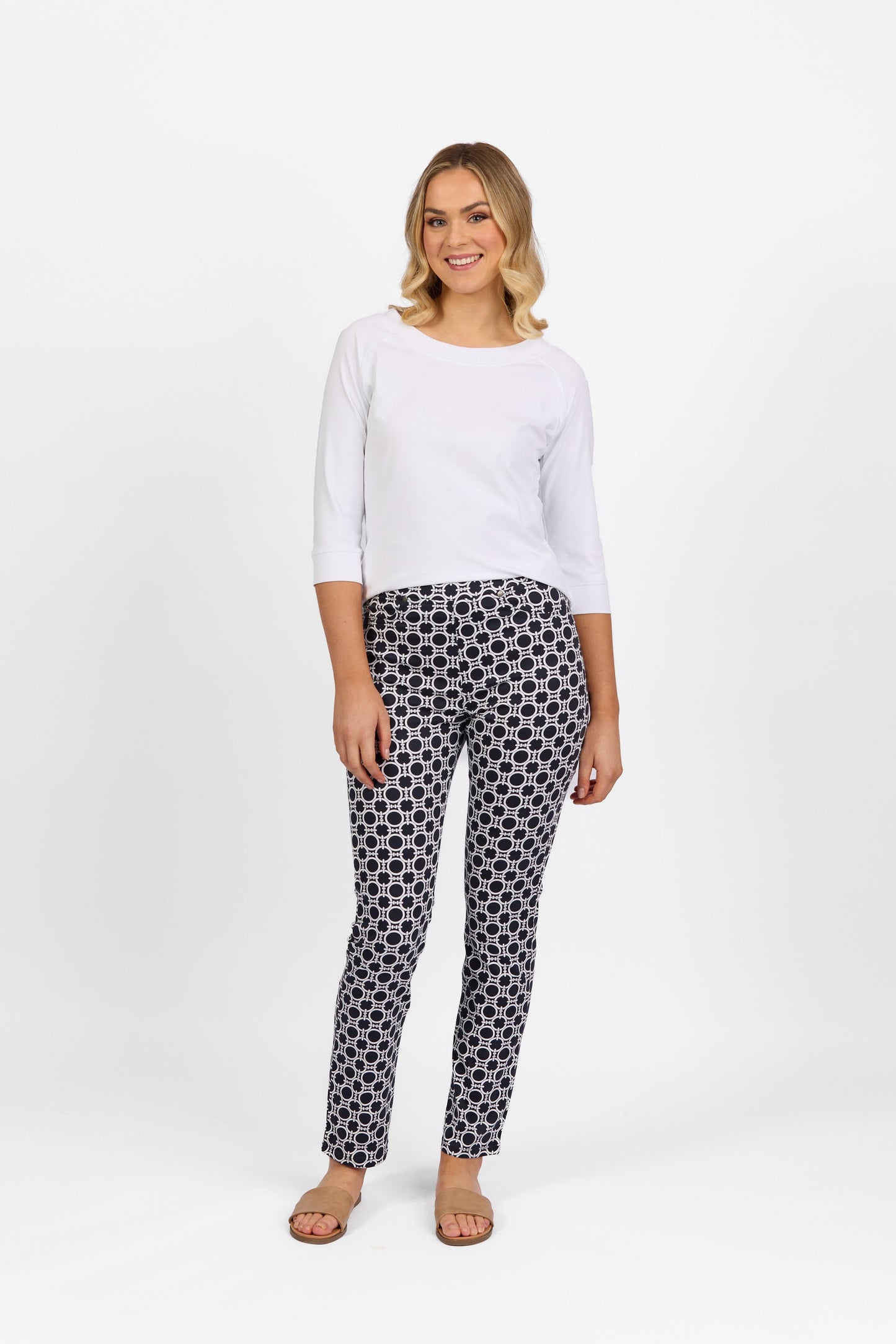 234LW Arlo - Printed Slim Leg Full Length Lightweight Pull On