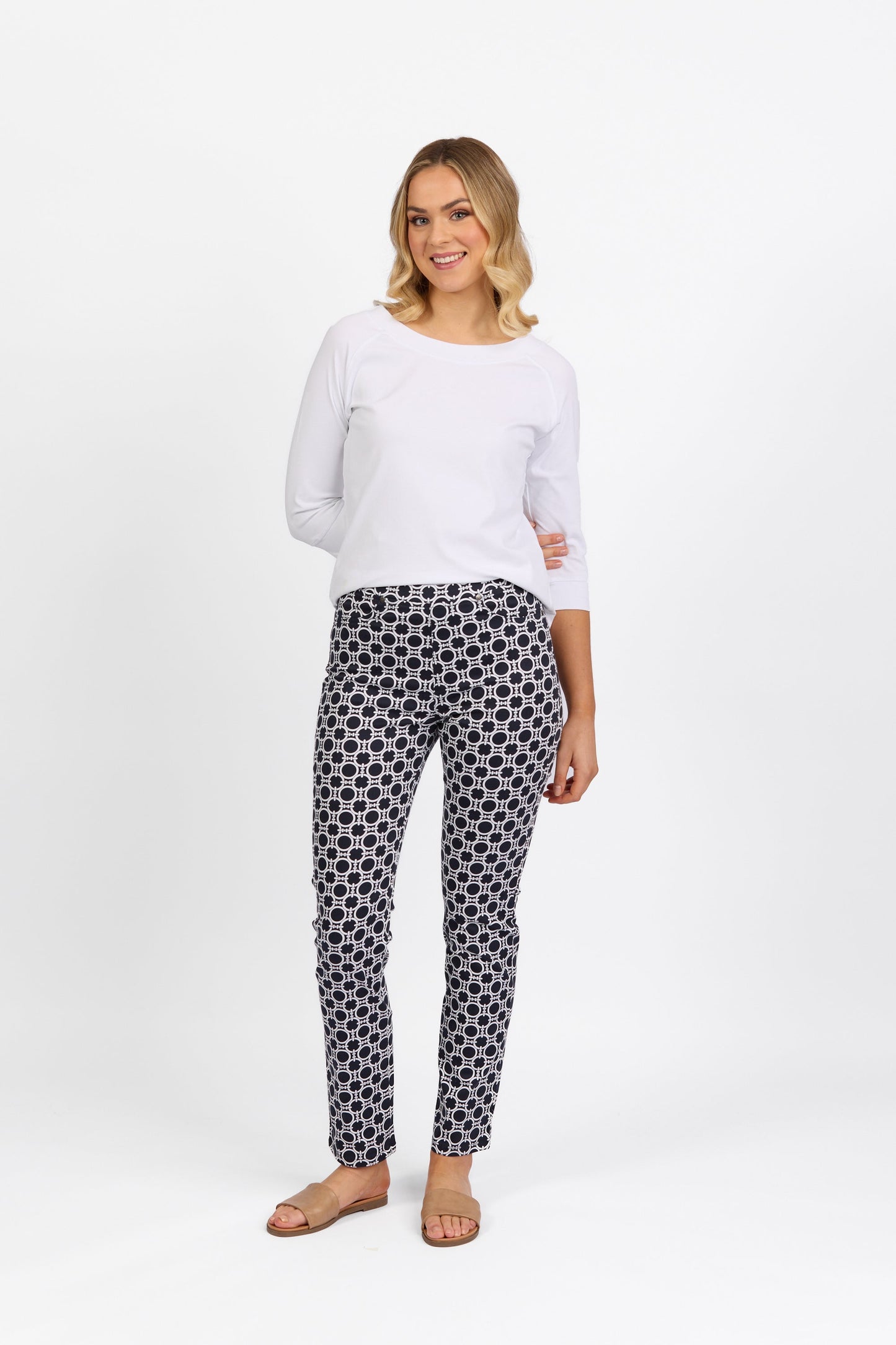 234LW Arlo - Printed Slim Leg Full Length Lightweight Pull On