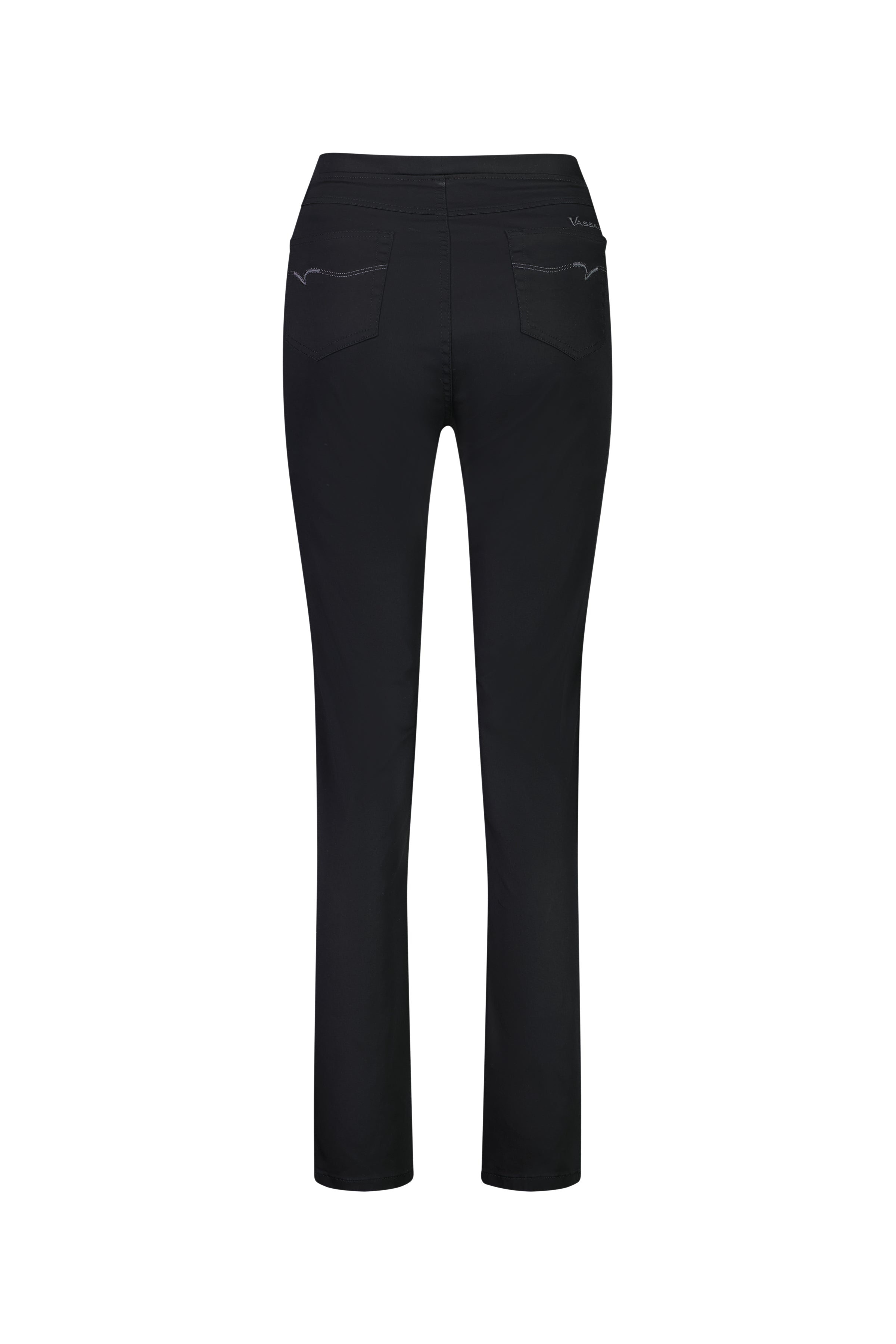 234LW Black - Plain Slim Leg Full Length Lightweight Pull-On - Vassalli