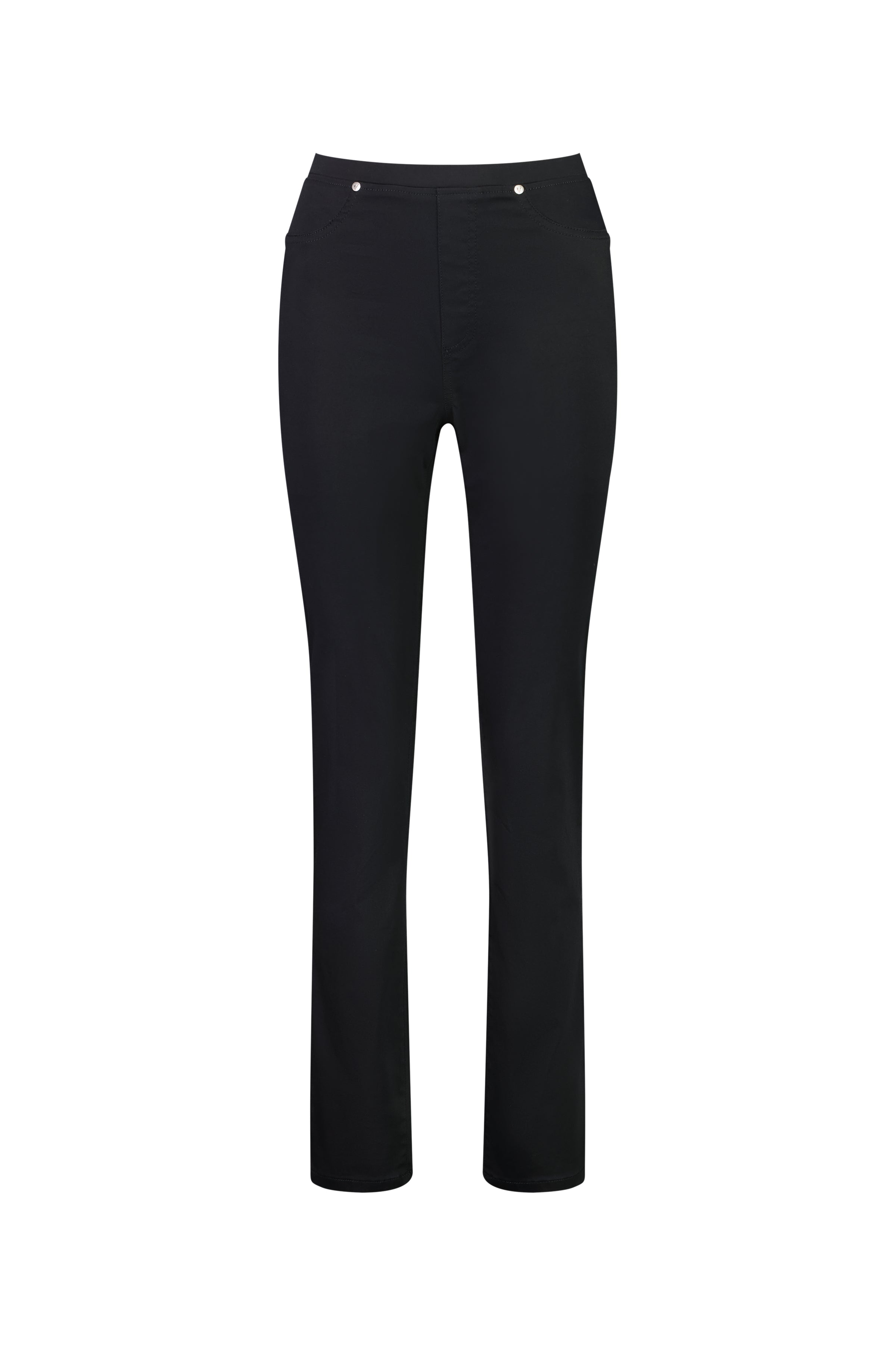 234LW Black - Plain Slim Leg Full Length Lightweight Pull-On - Vassalli