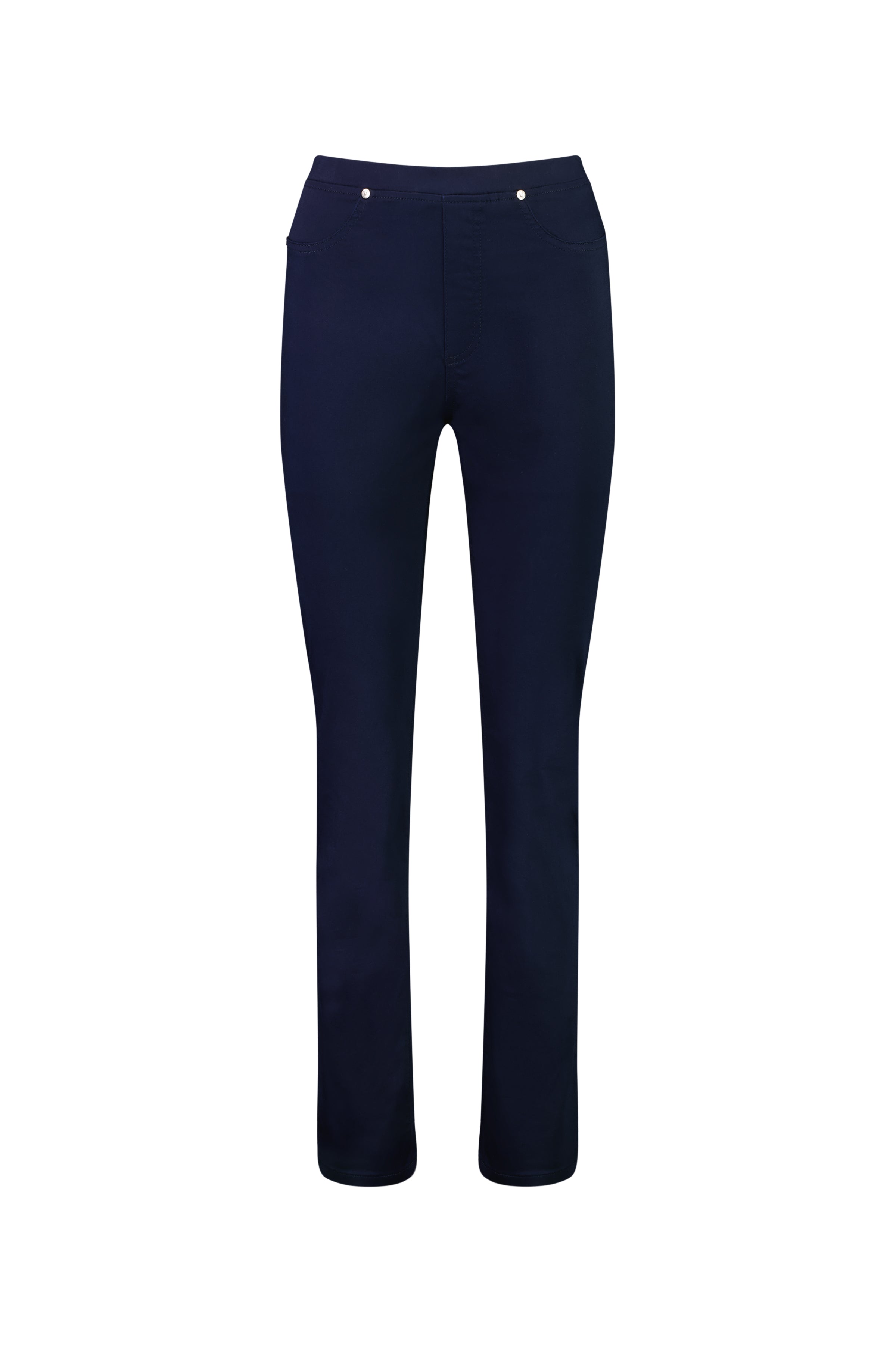 234LW Navy - Plain Slim Leg Full Length Lightweight Pull-On - Vassalli