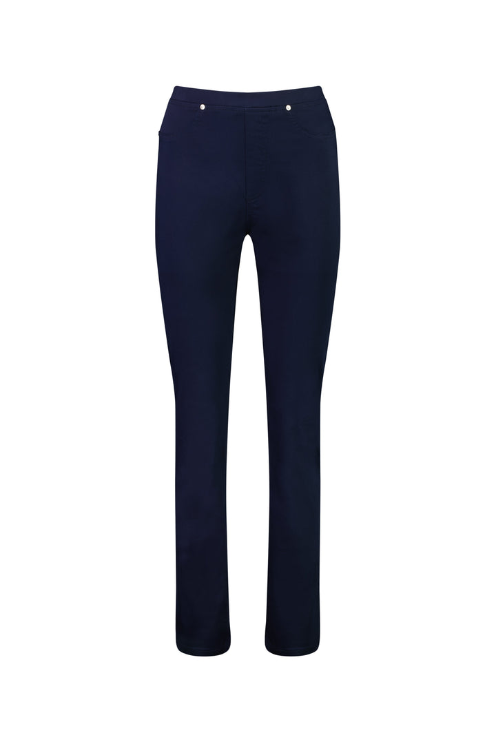 234LW Navy - Plain Slim Leg Full Length Lightweight Pull-On - Vassalli