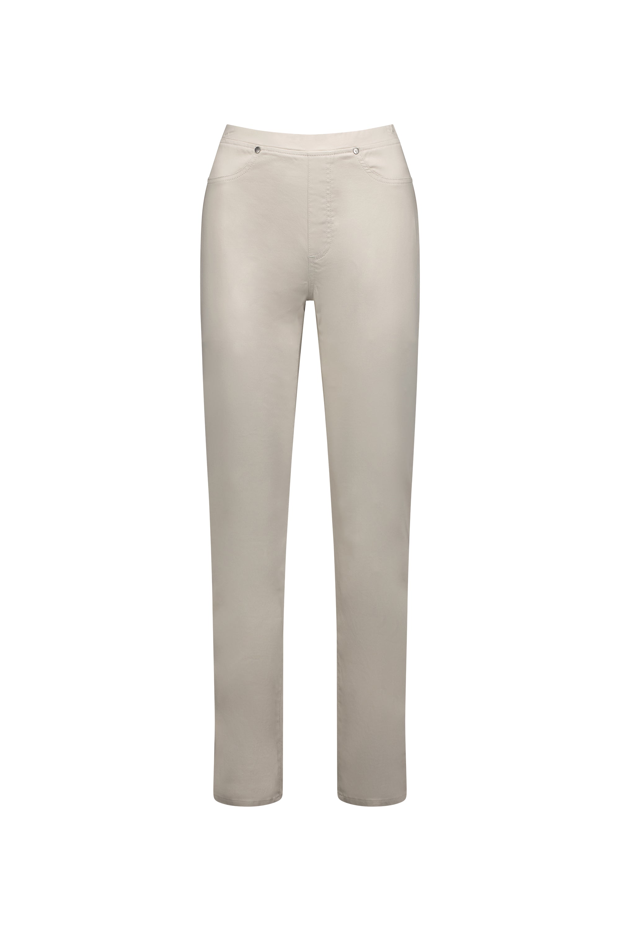 234LW Pumice - Plain Slim Leg Full Length Lightweight Pull-On - Vassalli
