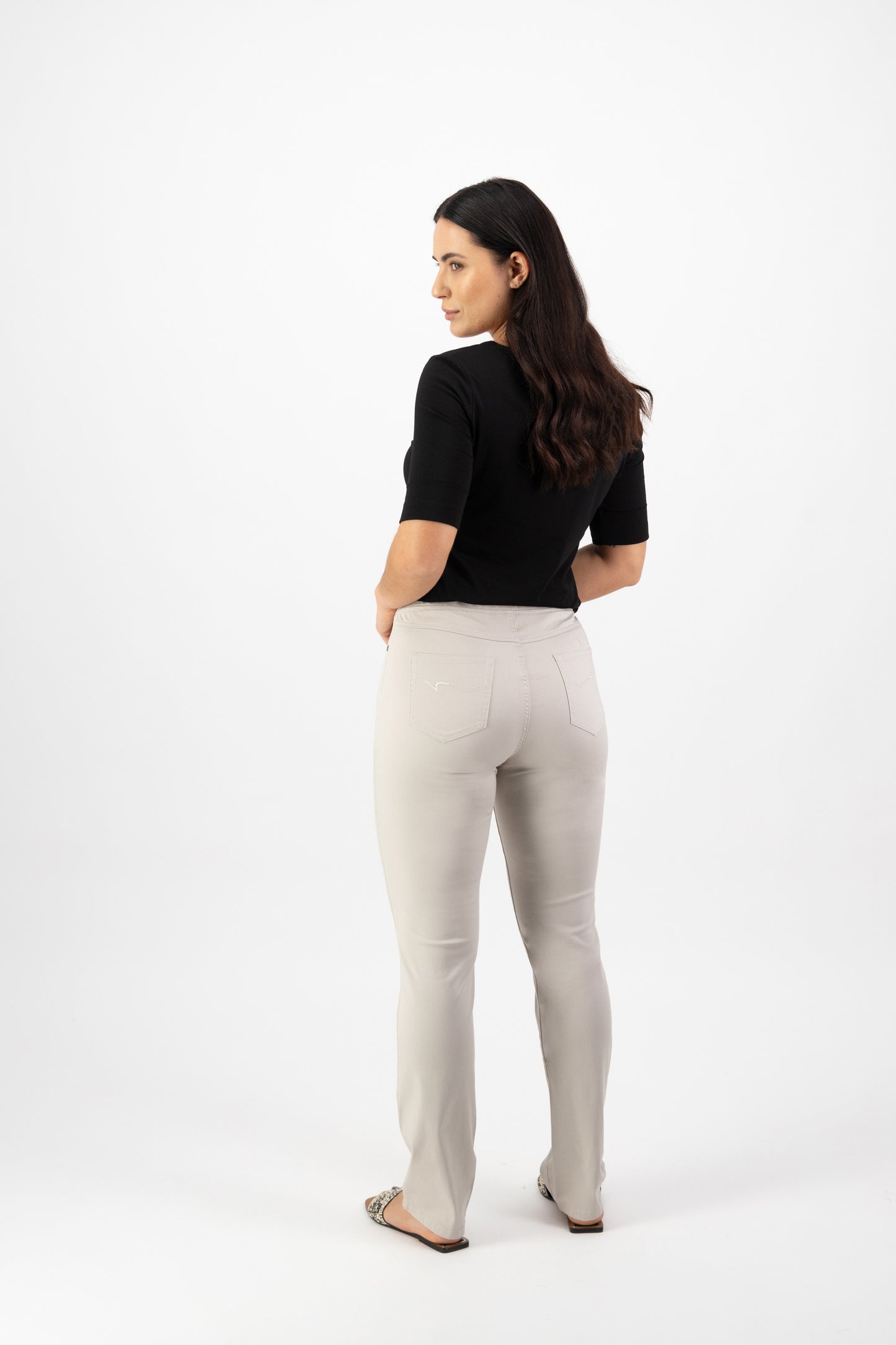 234LW Pumice - Plain Slim Leg Full Length Lightweight Pull On