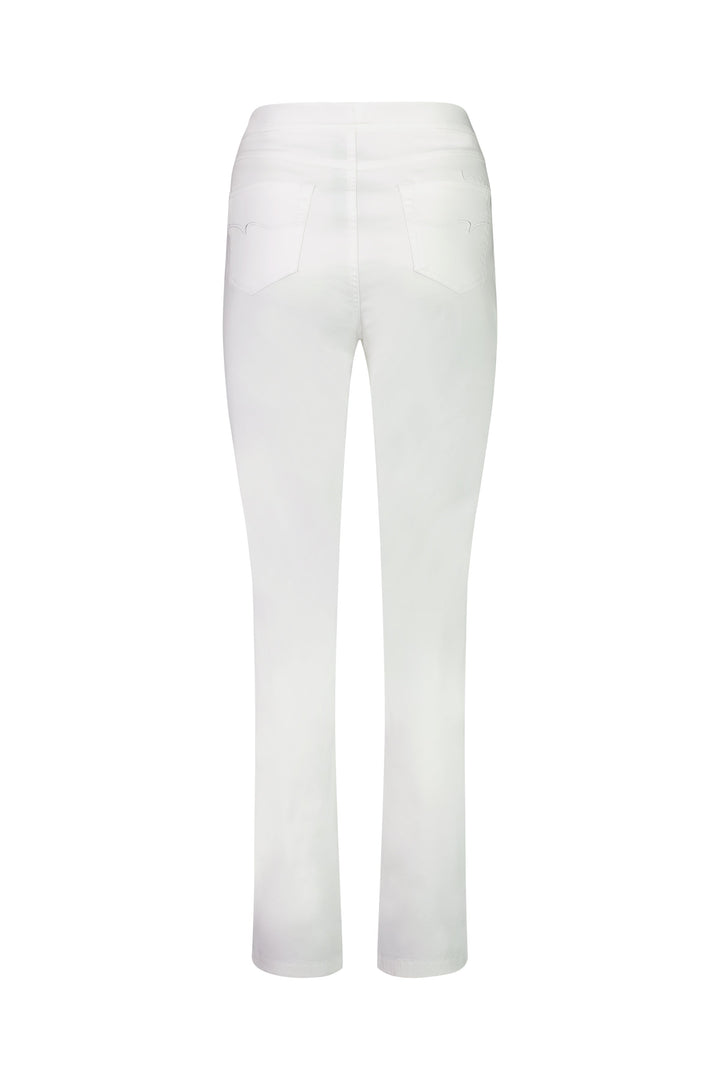 234LW White - Plain Slim Leg Full Length Lightweight Pull-On - Vassalli