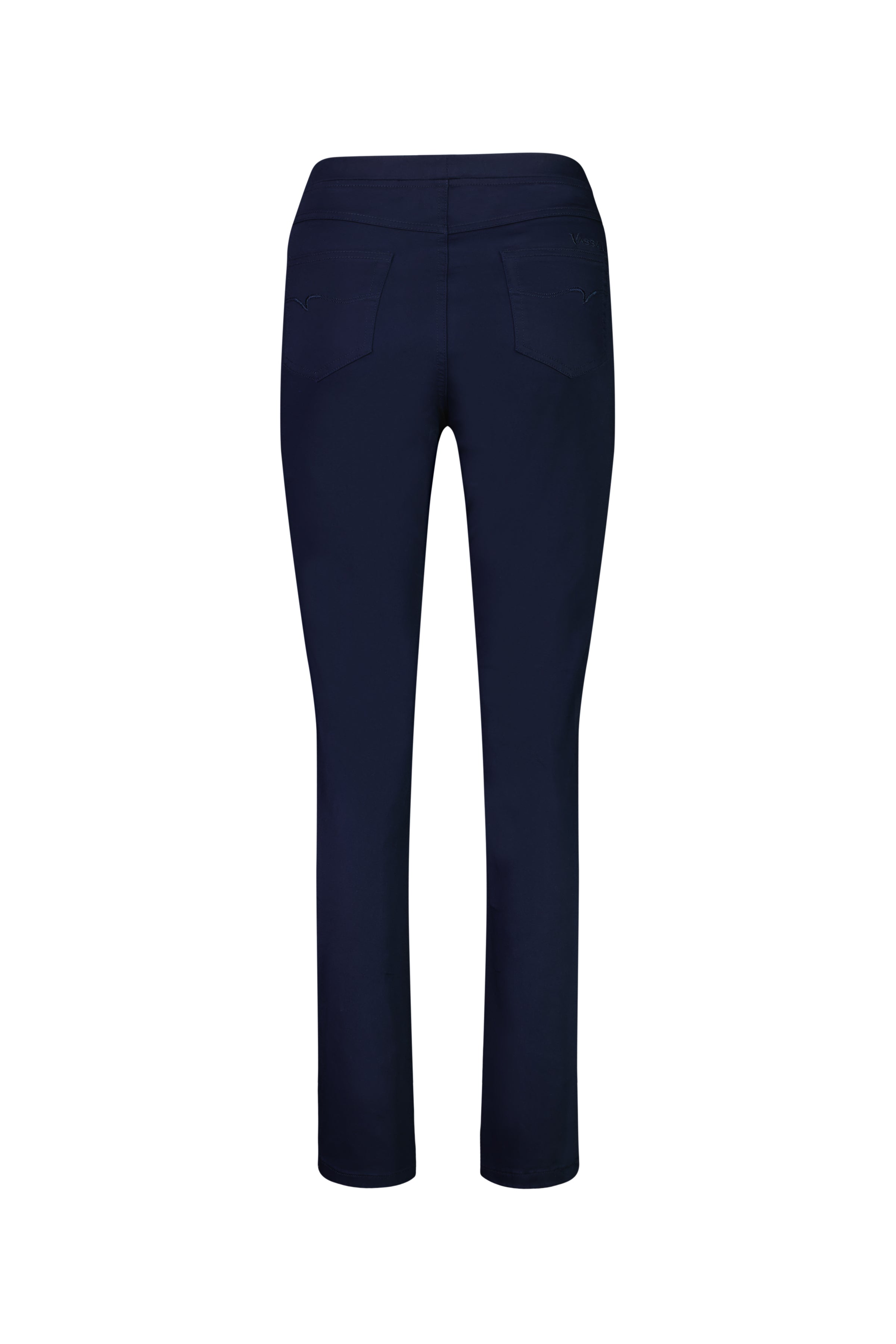 234LW Navy - Plain Slim Leg Full Length Lightweight Pull-On - Vassalli