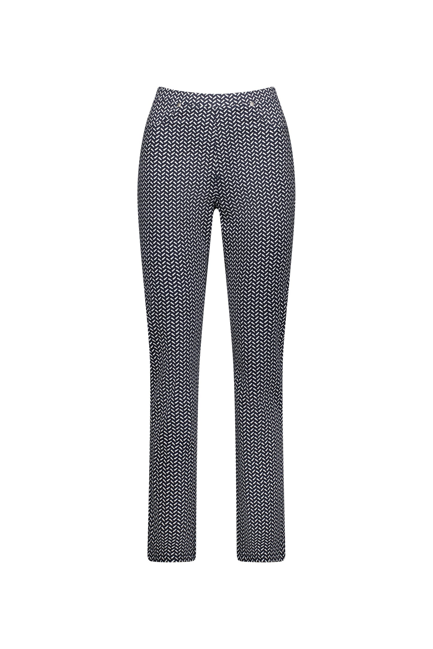 234LW Nori - Printed Slim Leg Full Length Lightweight Pull On - Vassalli