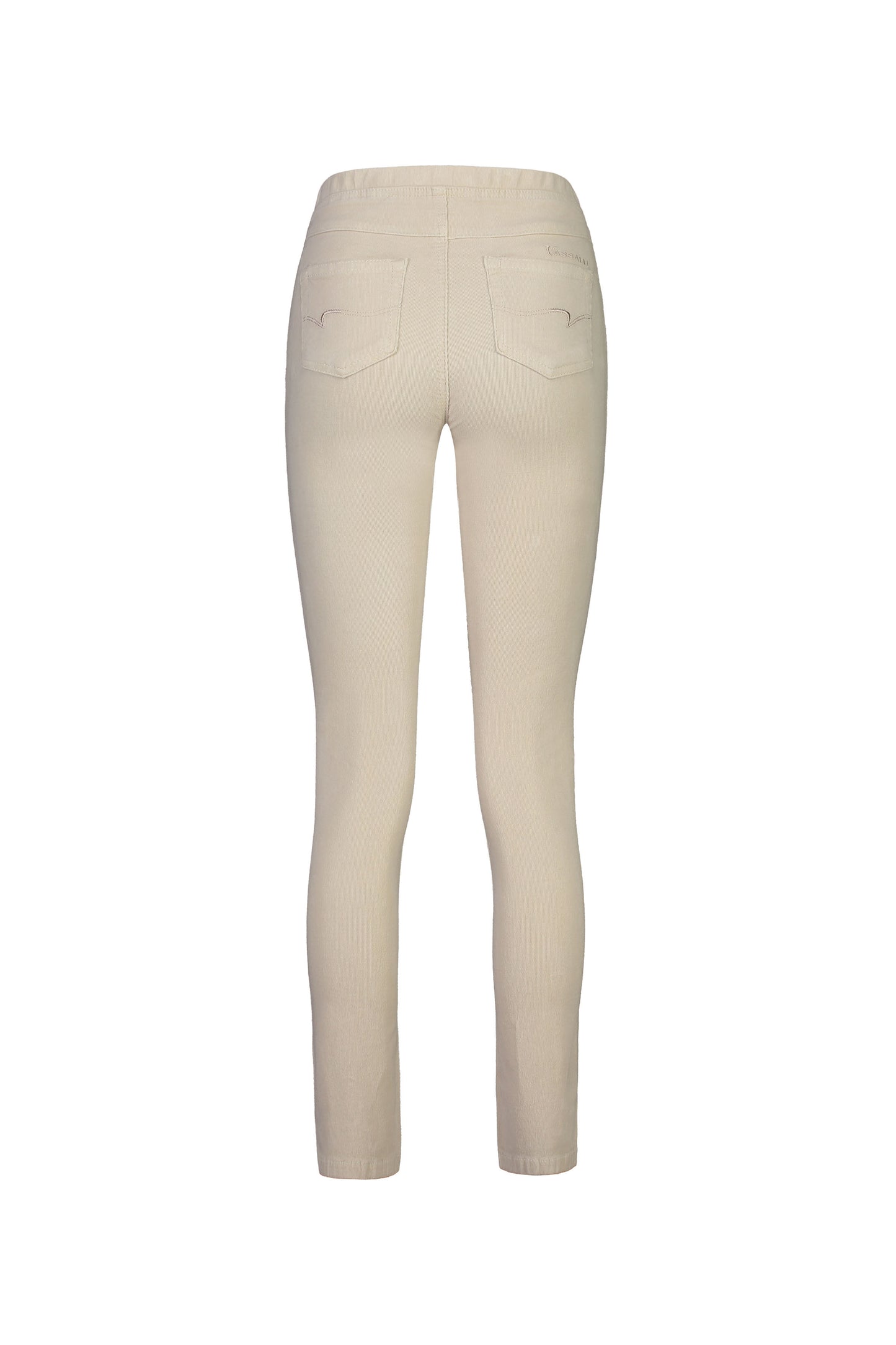 234M Bone - Slim Leg Full Length Cord Pull On