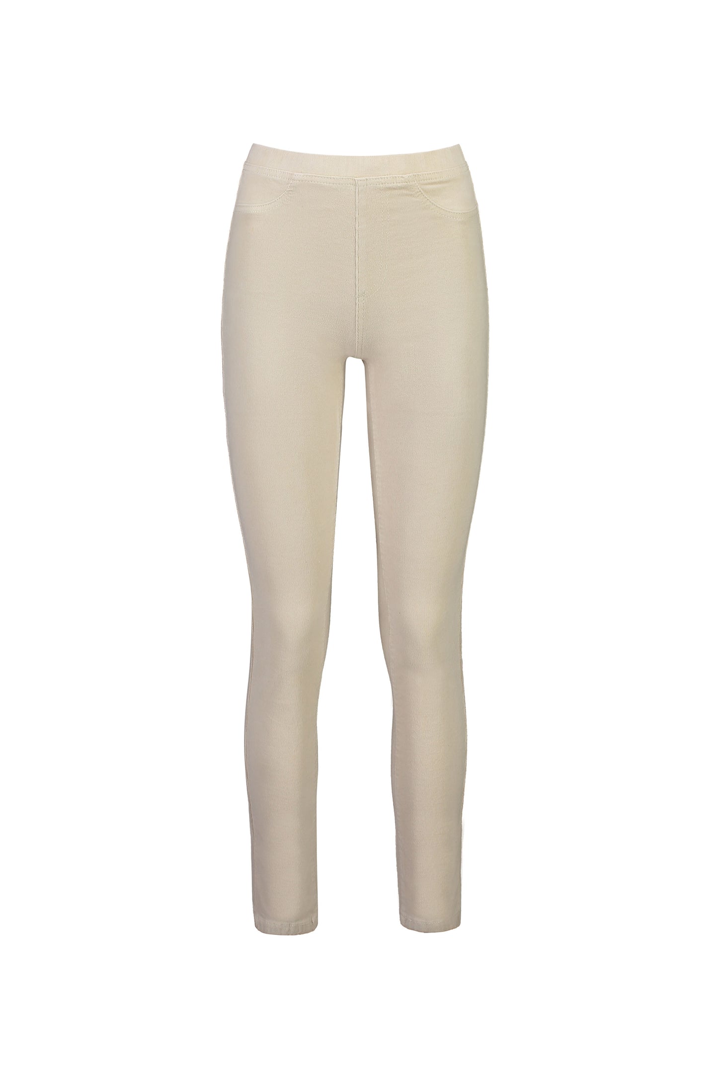 234M Bone - Slim Leg Full Length Cord Pull On