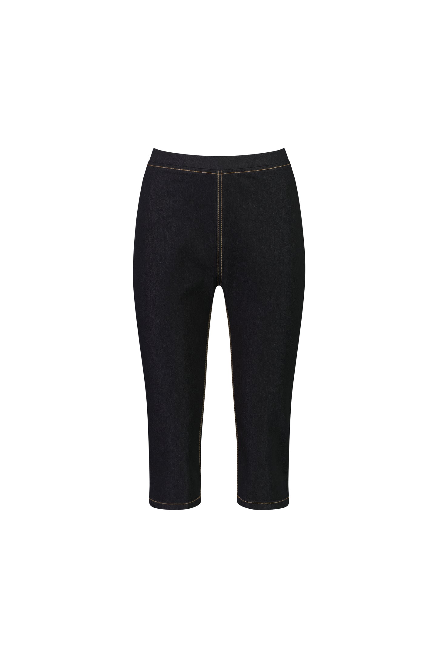 261CS Black Denim - Skinny Leg 3/4 Length Contrast Stitch Denim Pull On