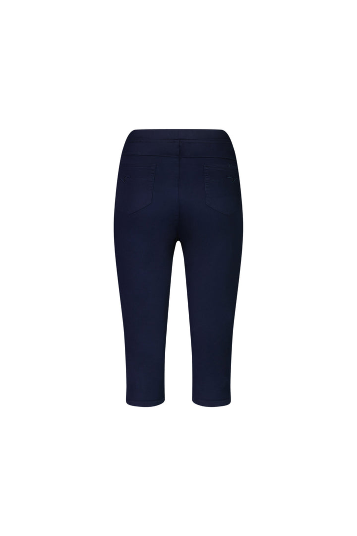 261LW Navy - Plain Skinny Leg 3/4 Length Lightweight Pull-On - Vassalli