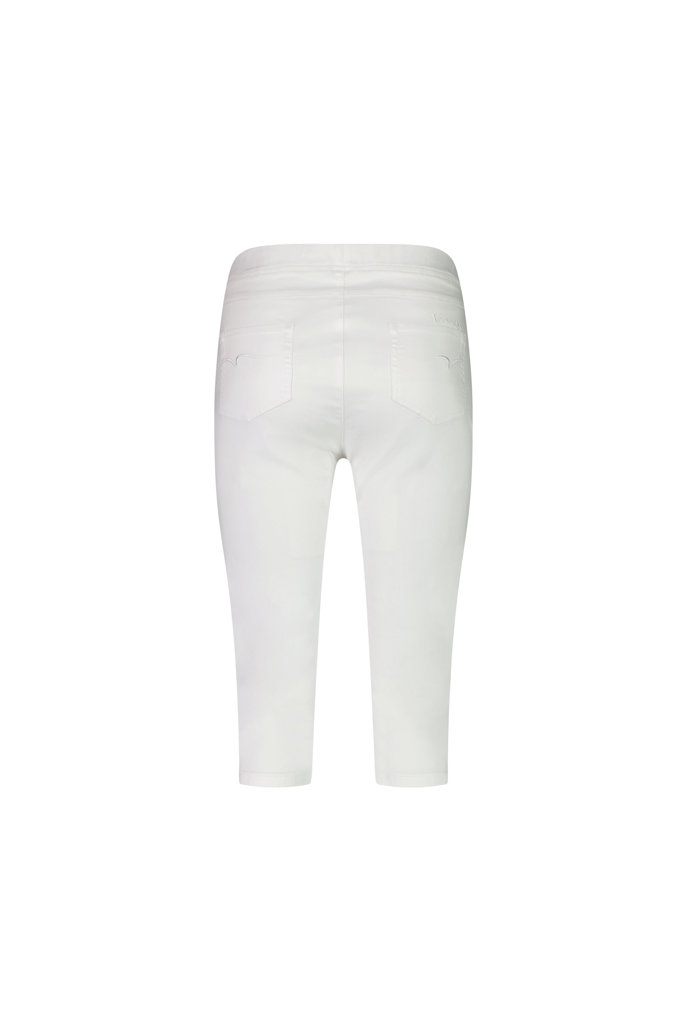 261LW White - Plain Skinny Leg 3/4 Length Lightweight Pull-On - Vassalli