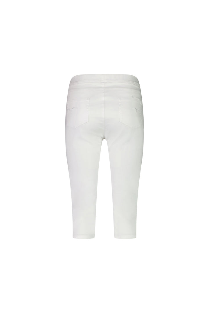 261LW White - Plain Skinny Leg 3/4 Length Lightweight Pull-On - Vassalli