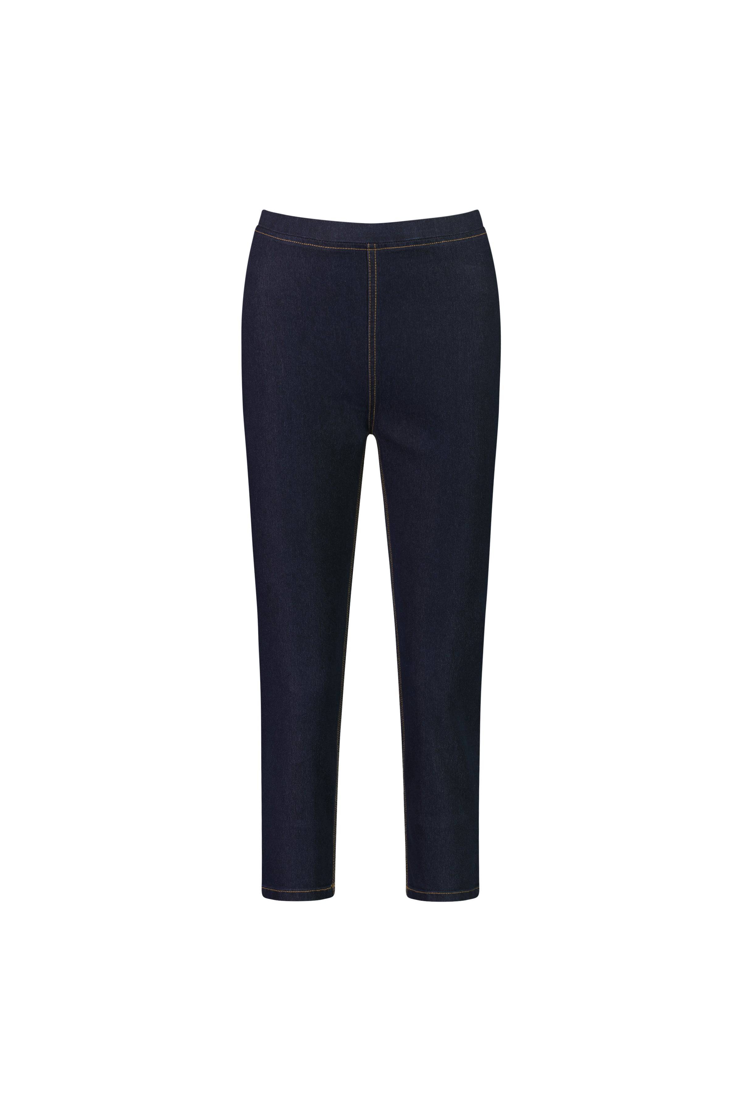 271CS Indigo Denim - Skinny Leg 7/8 Length Contrast Stitch Denim Pull-On - Vassalli
