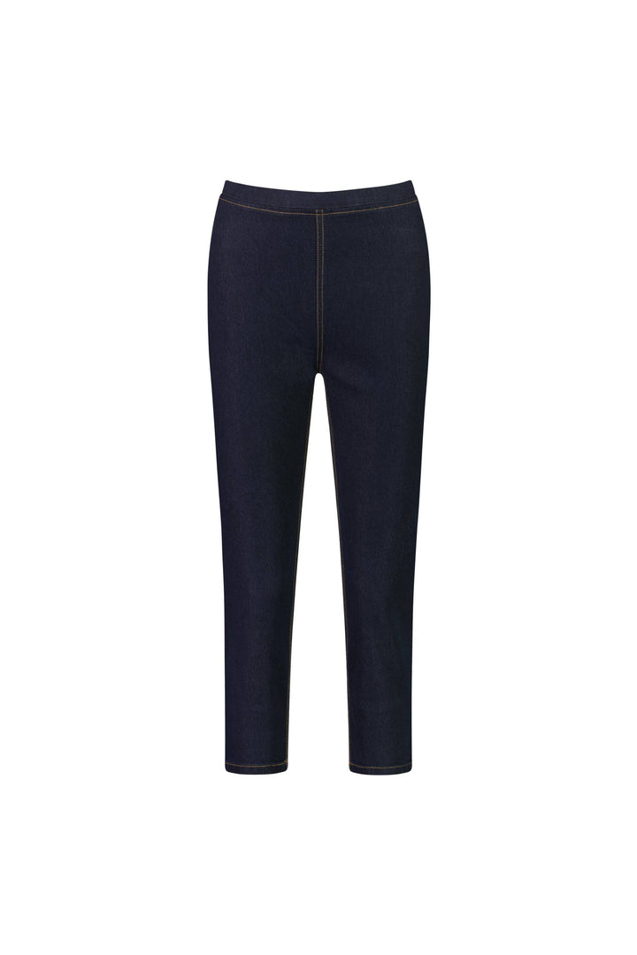 271CS Indigo Denim - Skinny Leg 7/8 Length Contrast Stitch Denim Pull-On - Vassalli