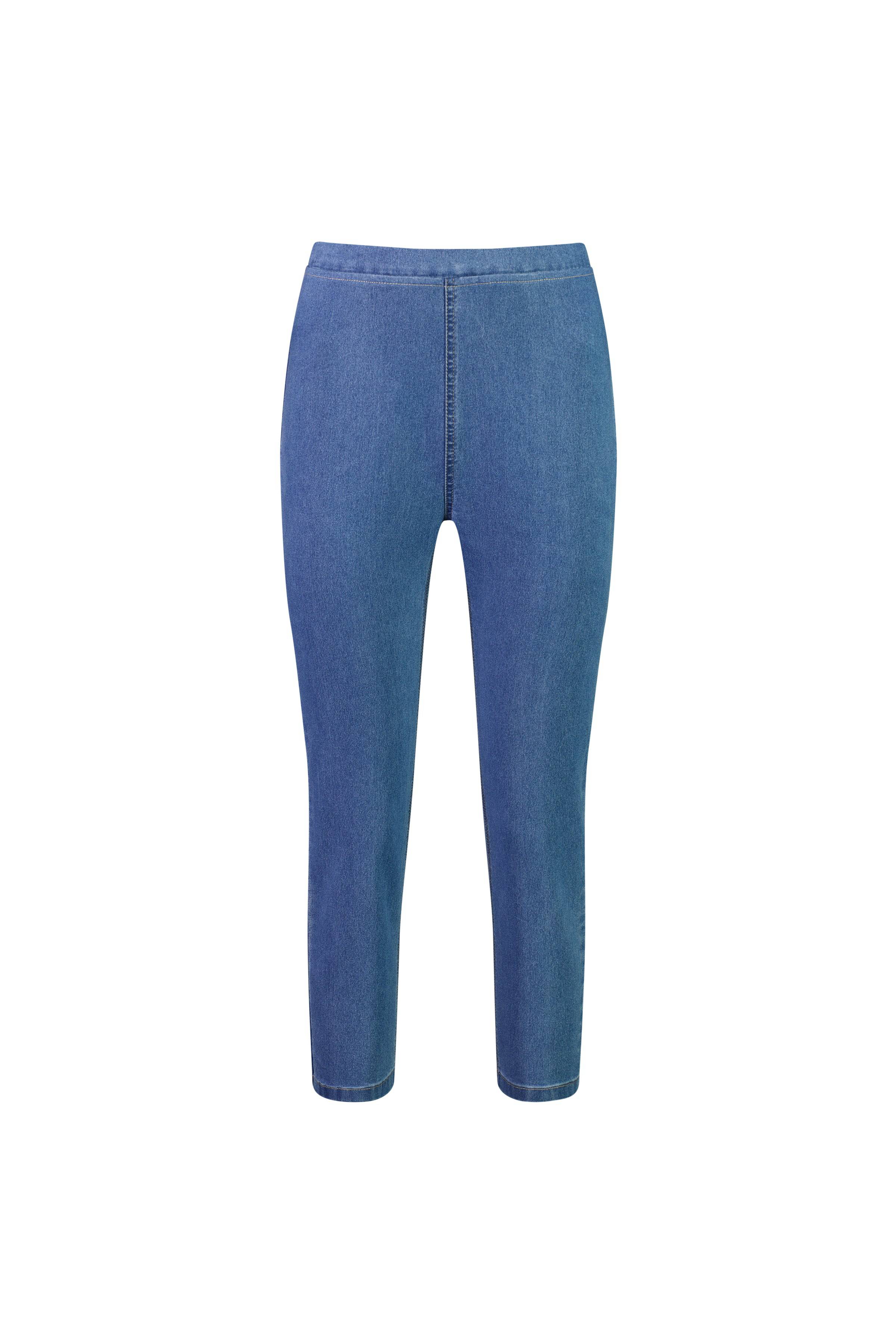 271CS Light Denim - Skinny Leg 7/8 Length Contrast Stitch Denim Pull-On - Vassalli