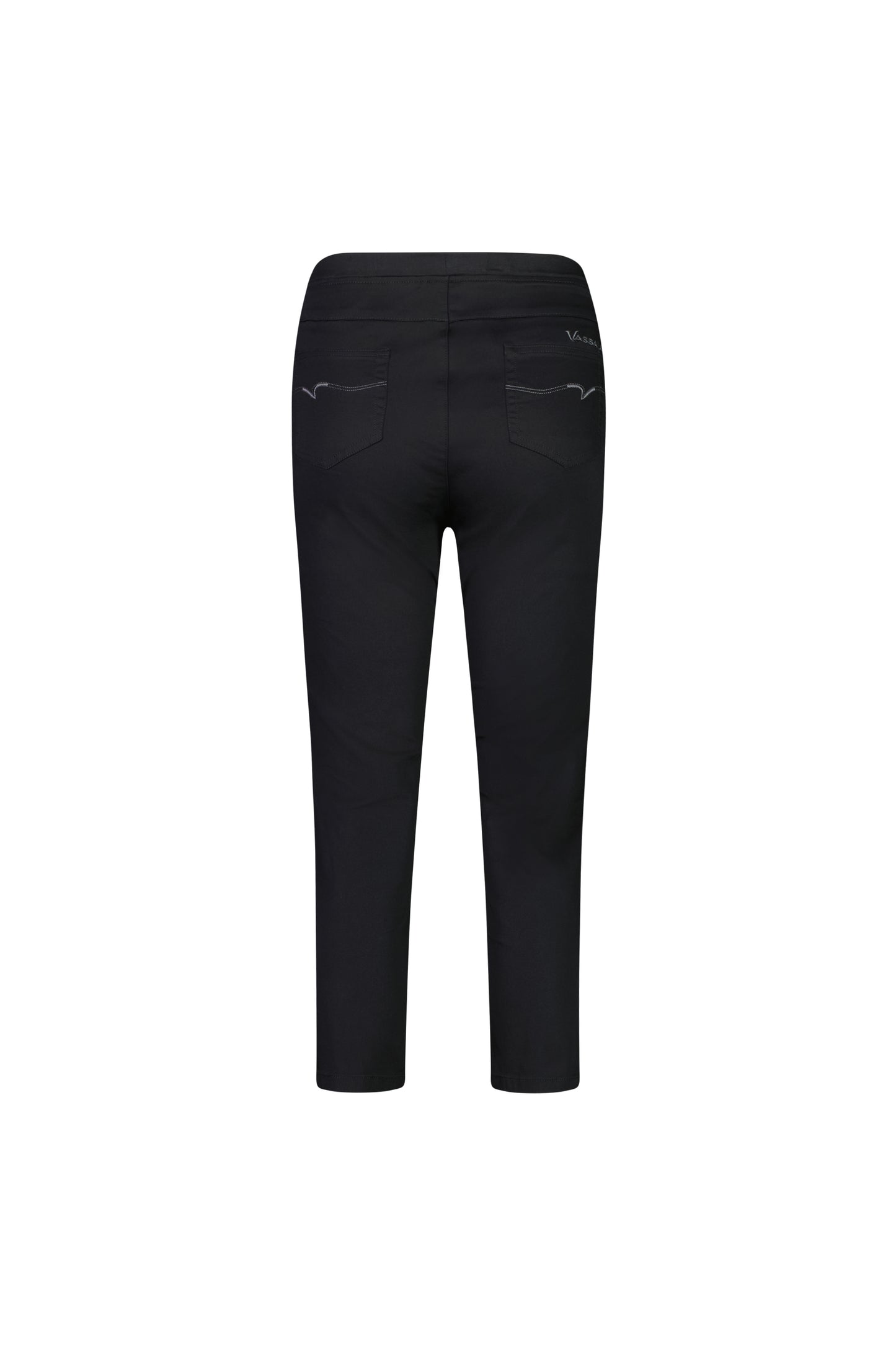 271LW Black - Plain Skinny Leg 7/8 Length Lightweight Pull-On - Vassalli
