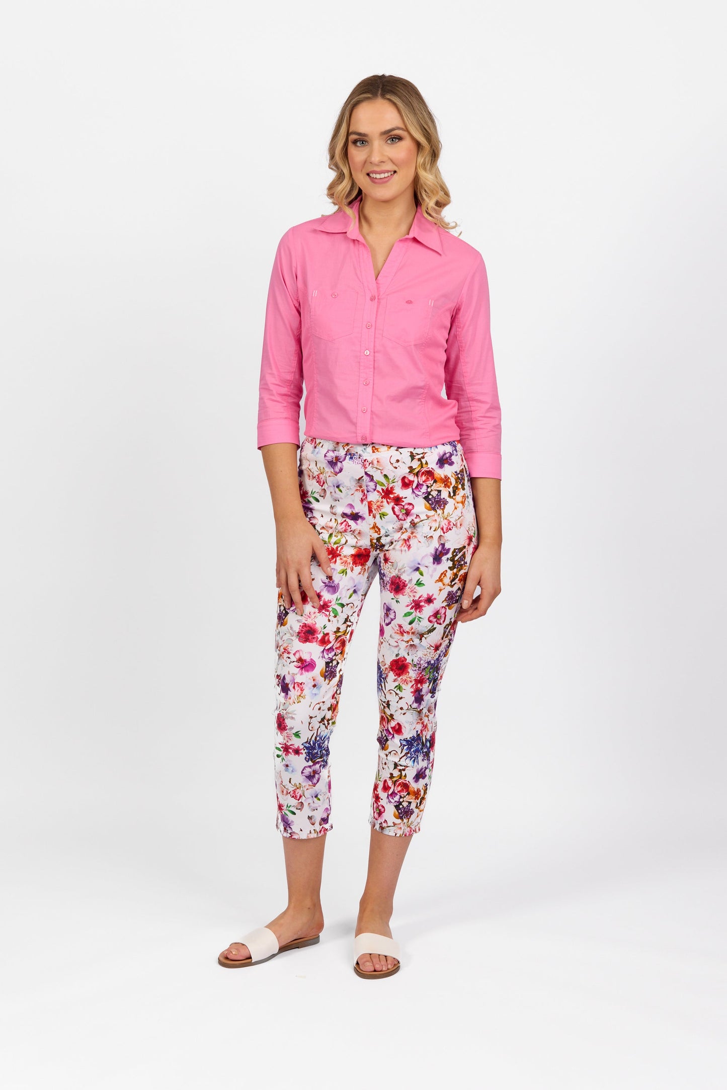 271LW Burst - Printed Skinny Leg 7/8 Length Lightweight Pull On - Vassalli