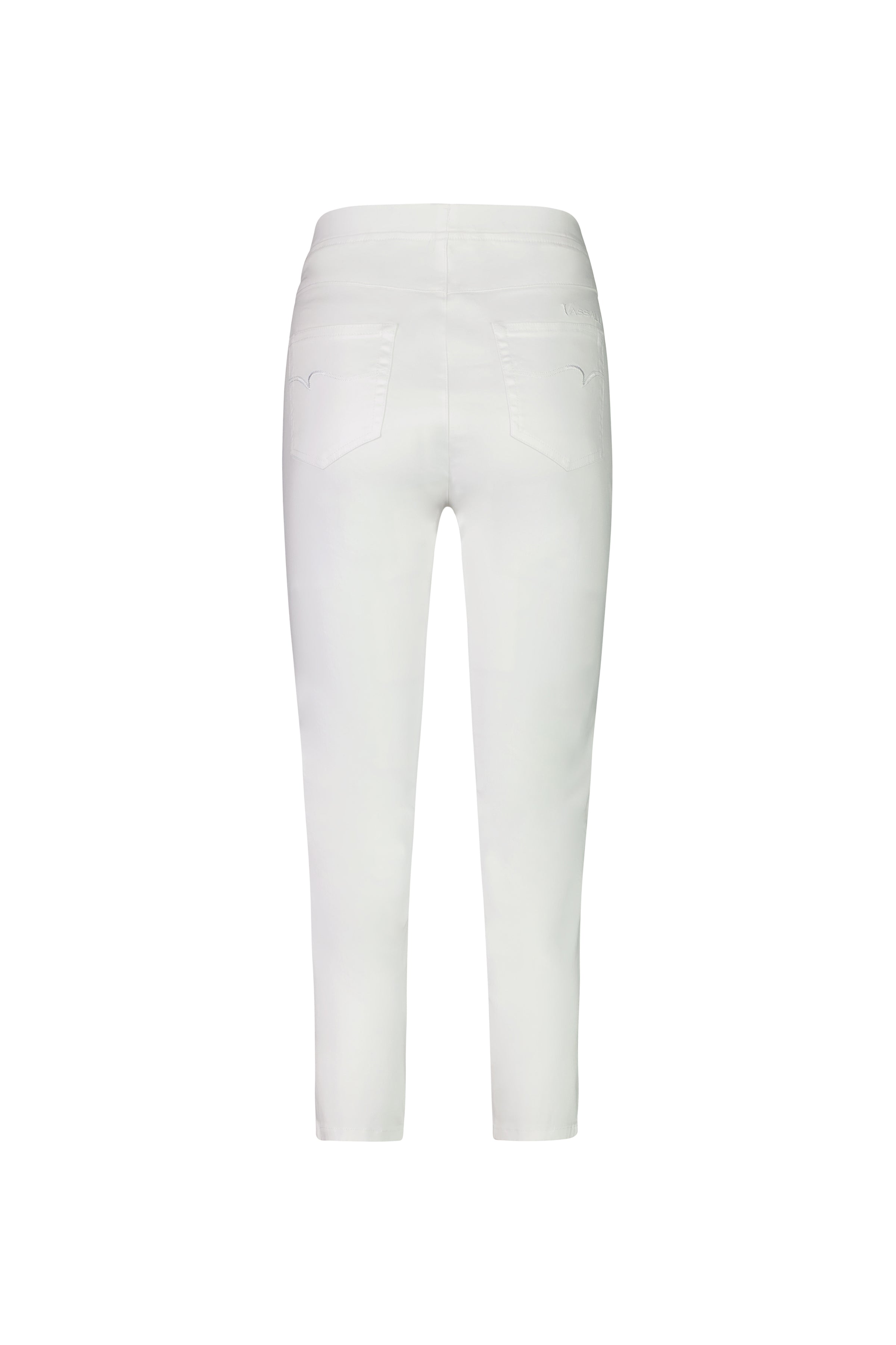 271LW White - Plain Skinny Leg 7/8 Length Lightweight Pull-On - Vassalli