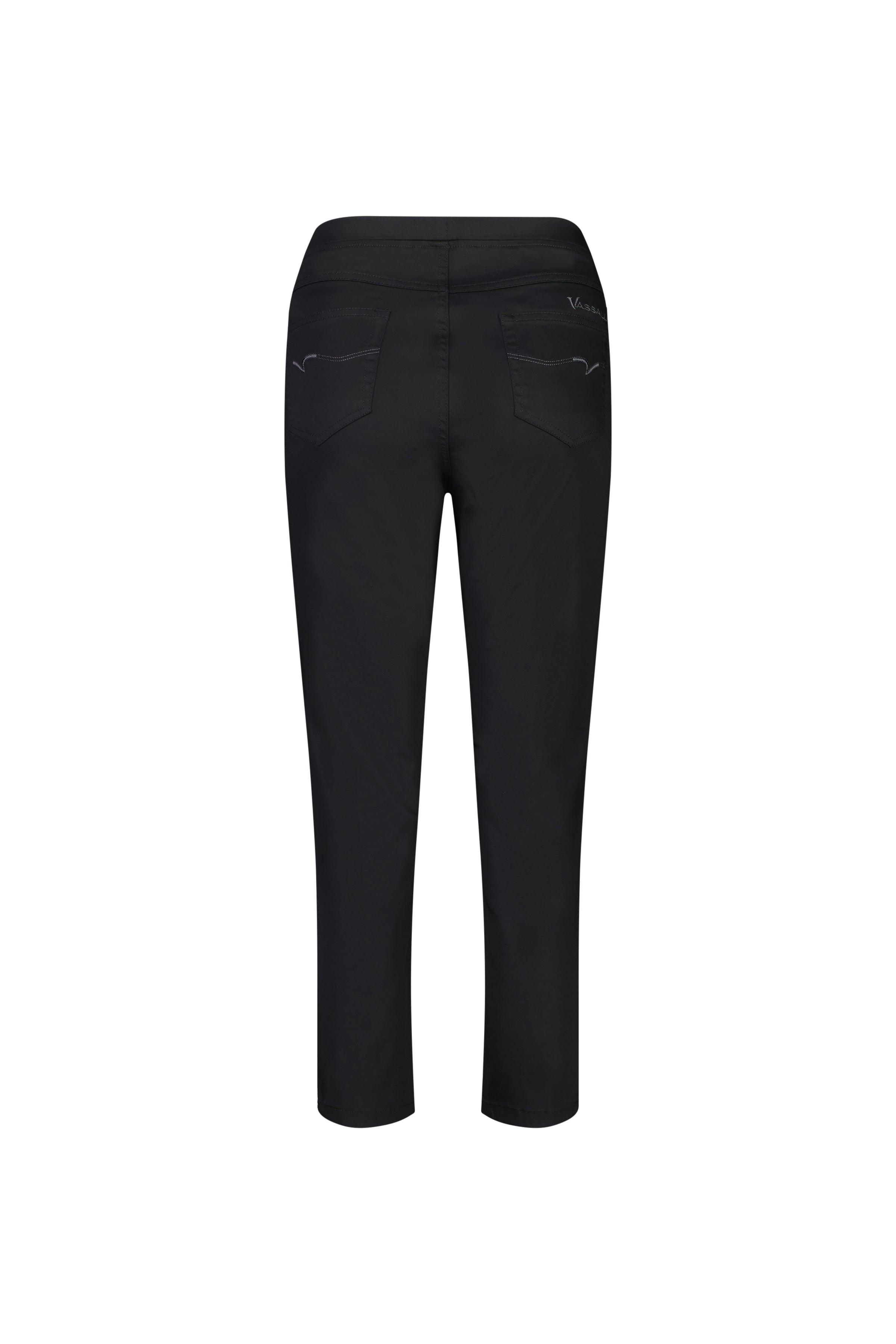 274LW Black - Plain Slim Leg 7/8 Length Lightweight Pull-On - Vassalli