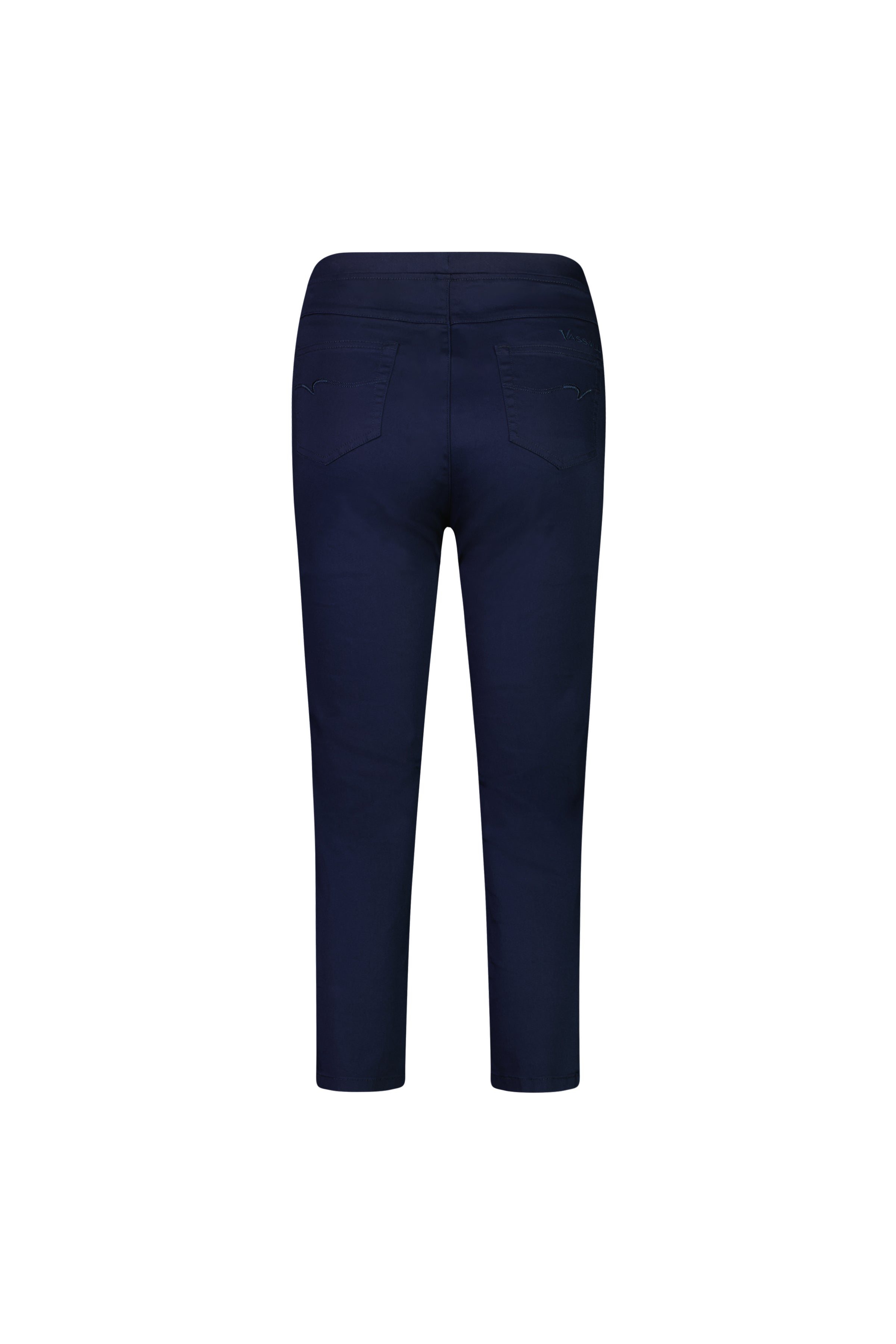 274LW Navy - Plain Slim Leg 7/8 Length Lightweight Pull-On - Vassalli