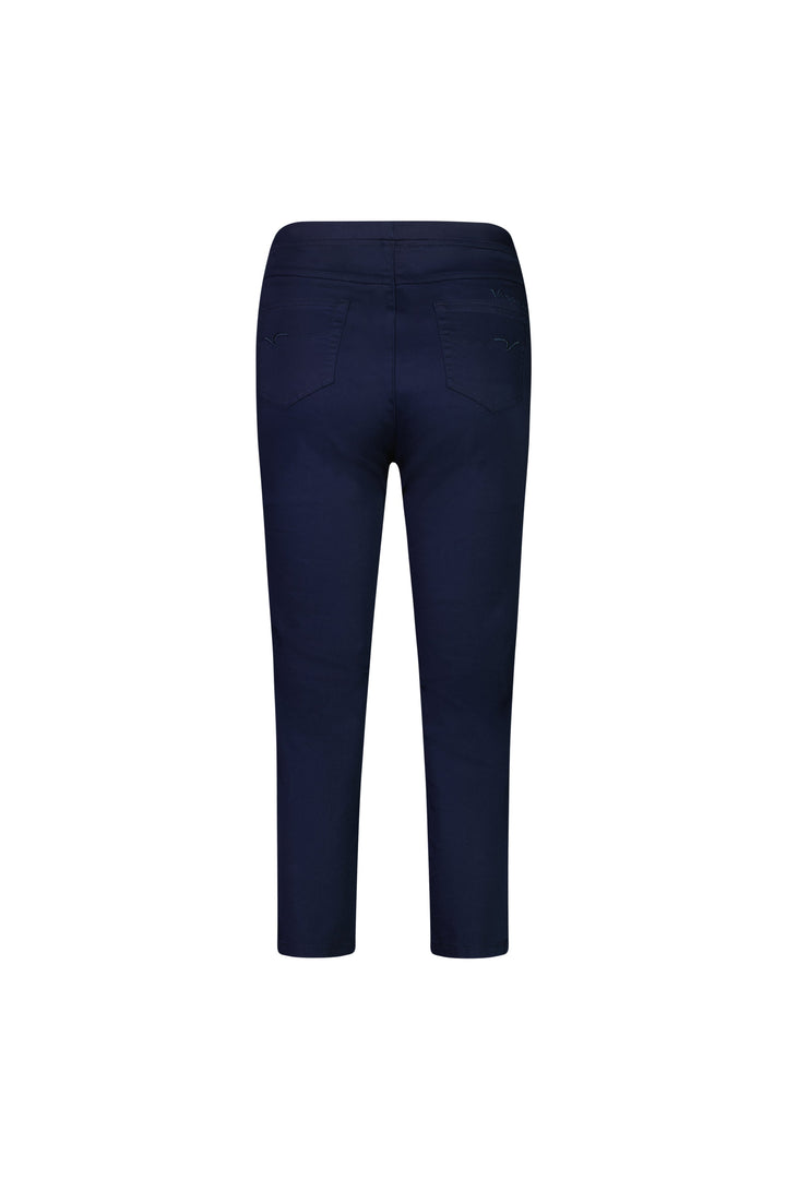 274LW Navy - Plain Slim Leg 7/8 Length Lightweight Pull-On - Vassalli