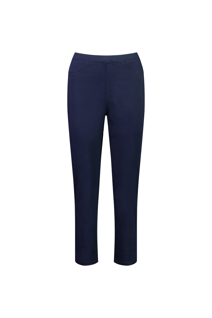 274LW Navy - Plain Slim Leg 7/8 Length Lightweight Pull-On - Vassalli