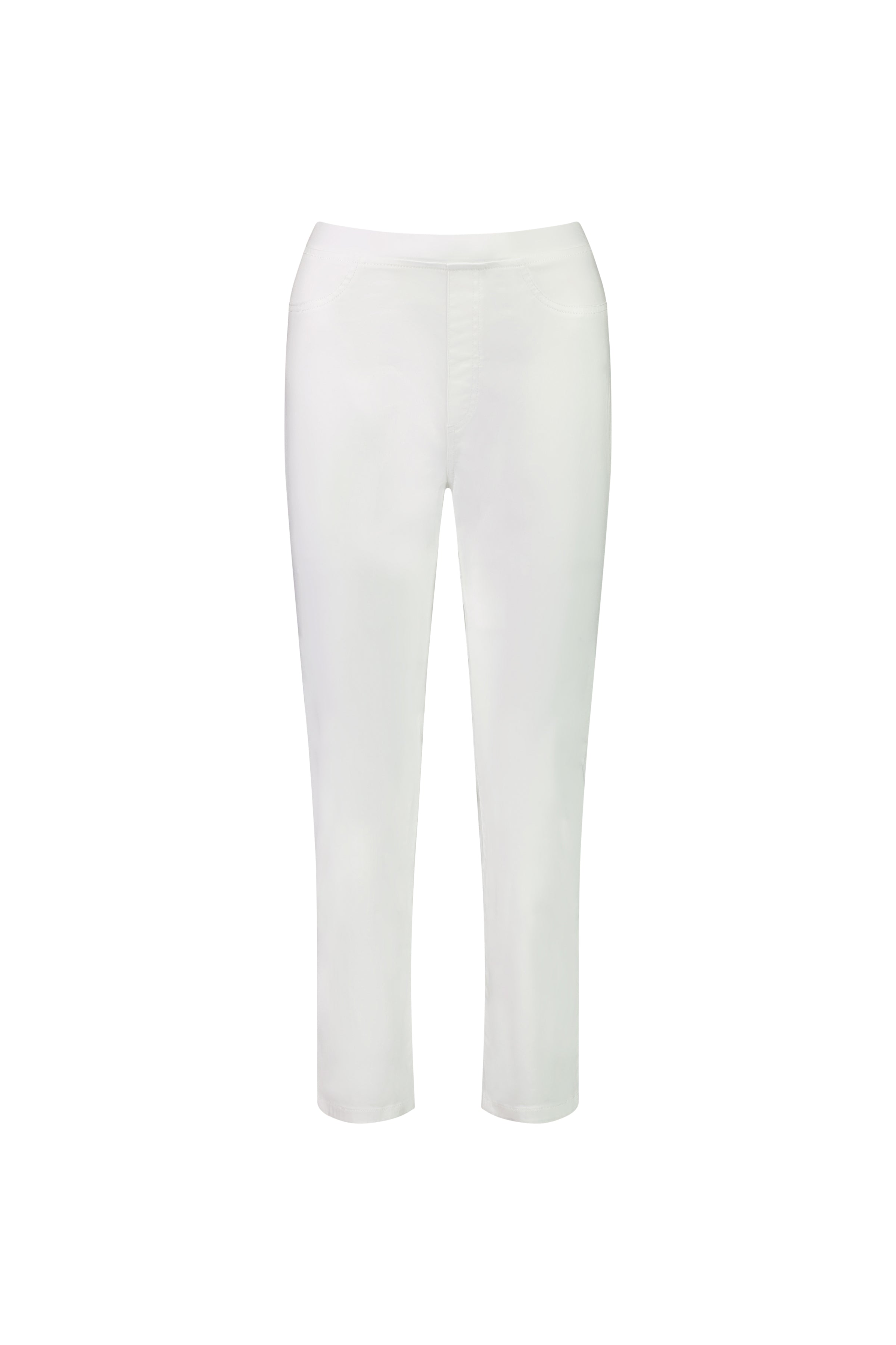 274LW White - Plain Slim Leg 7/8 Length Lightweight Pull-On - Vassalli