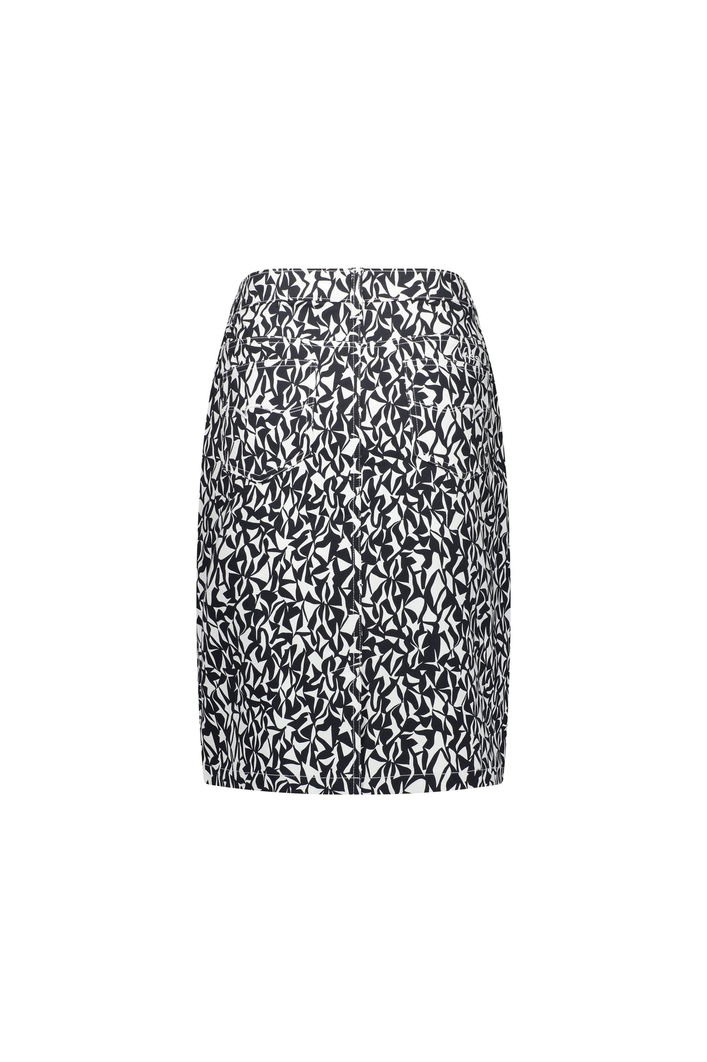 372AV Accent - Printed Lightweight Skirt with Centre Back Vent - Vassalli