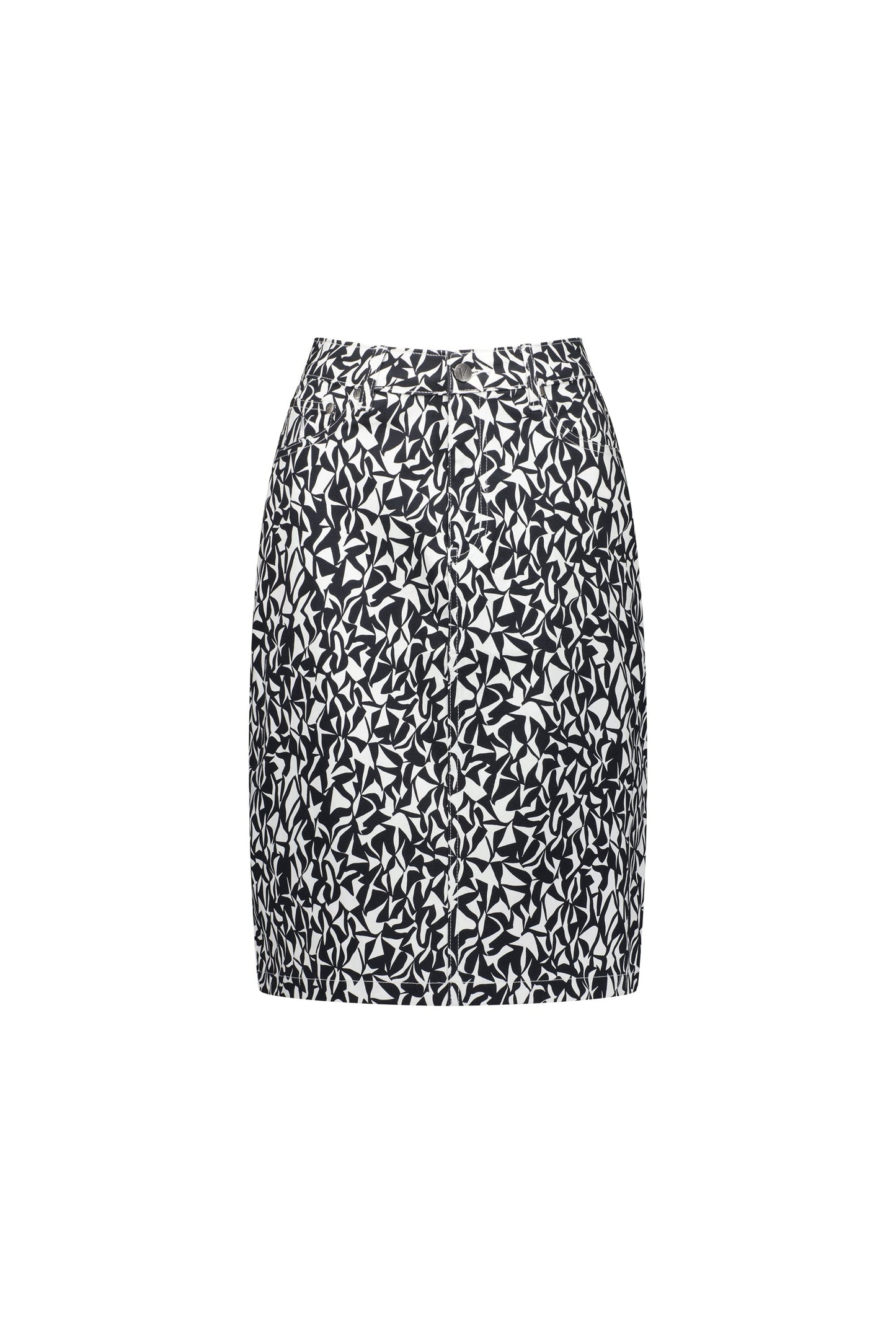 372AV Accent - Printed Lightweight Skirt with Centre Back Vent - Vassalli