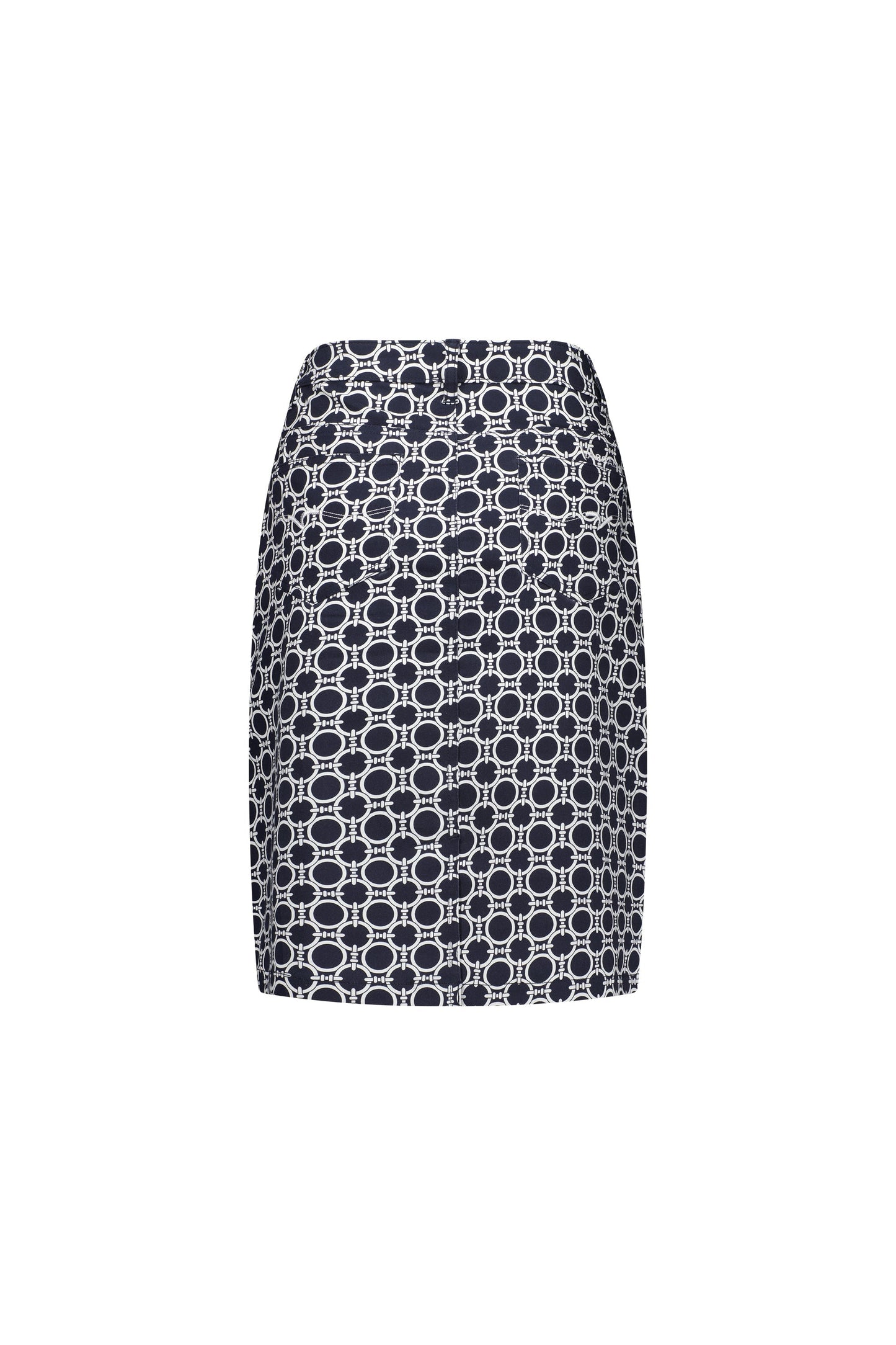 372AV Arlo - Printed Lightweight Skirt with Centre Back Vent - Vassalli