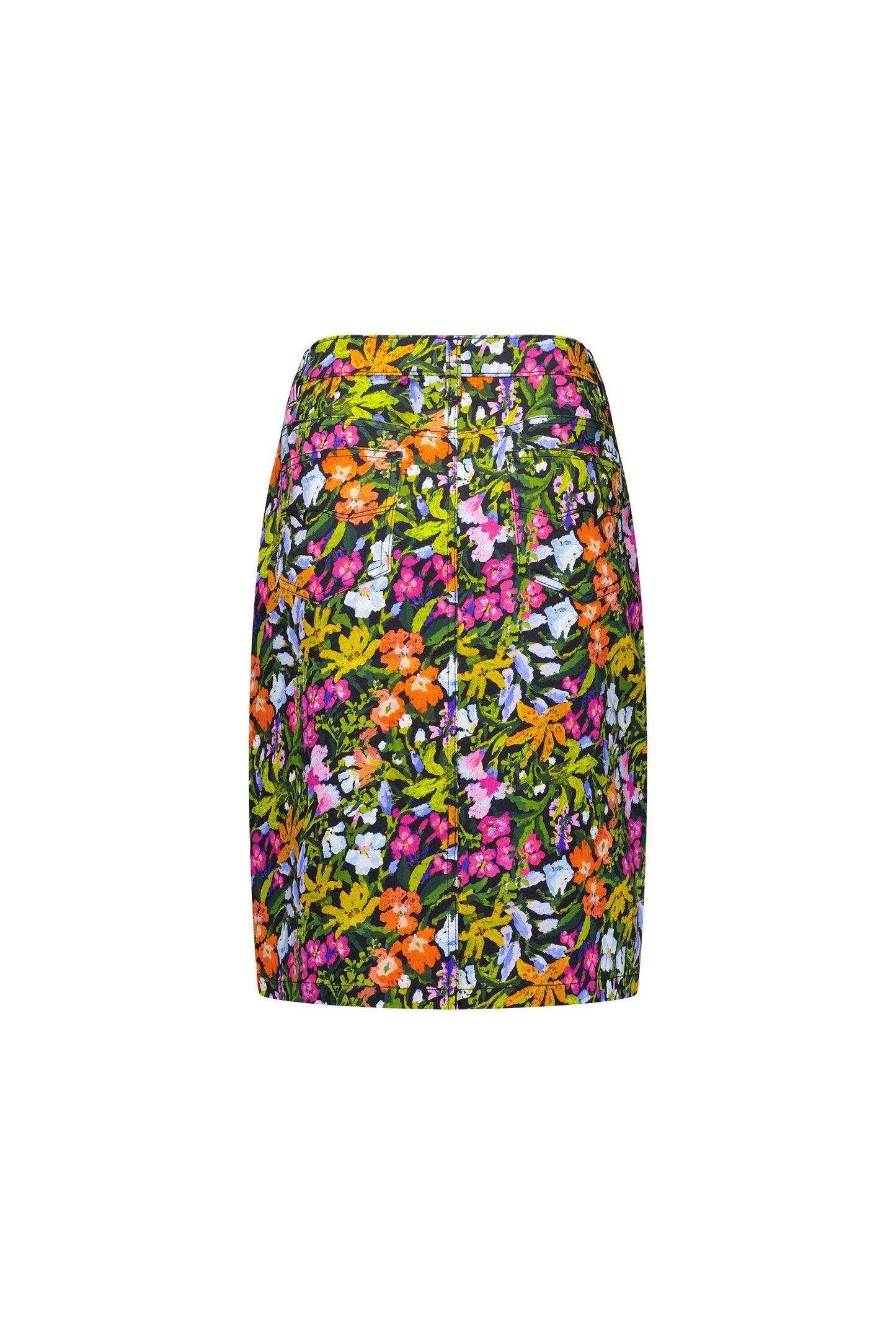 372AV Lola - Printed Lightweight Skirt with Centre Back Vent