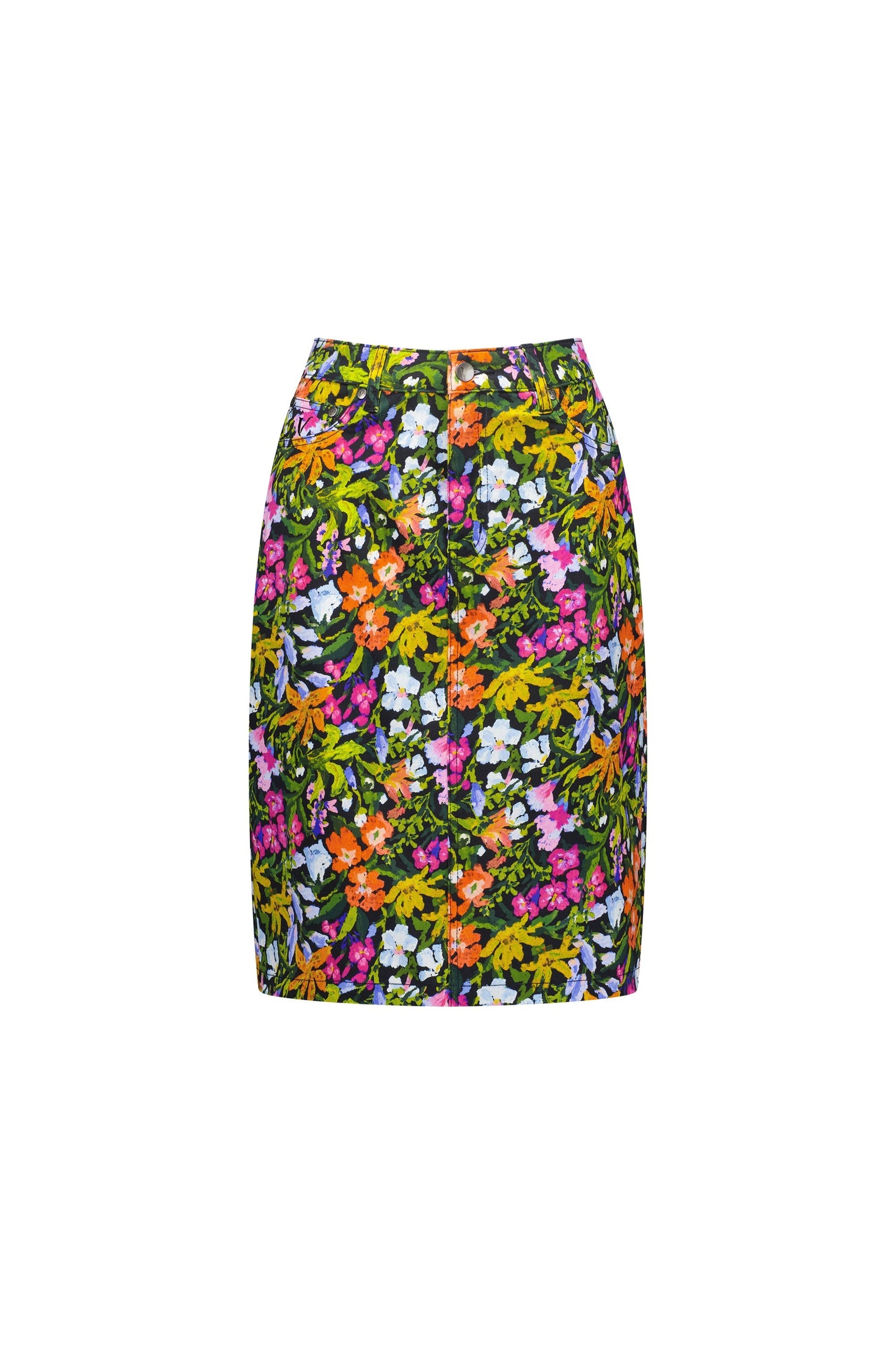 372AV Lola - Printed Lightweight Skirt with Centre Back Vent