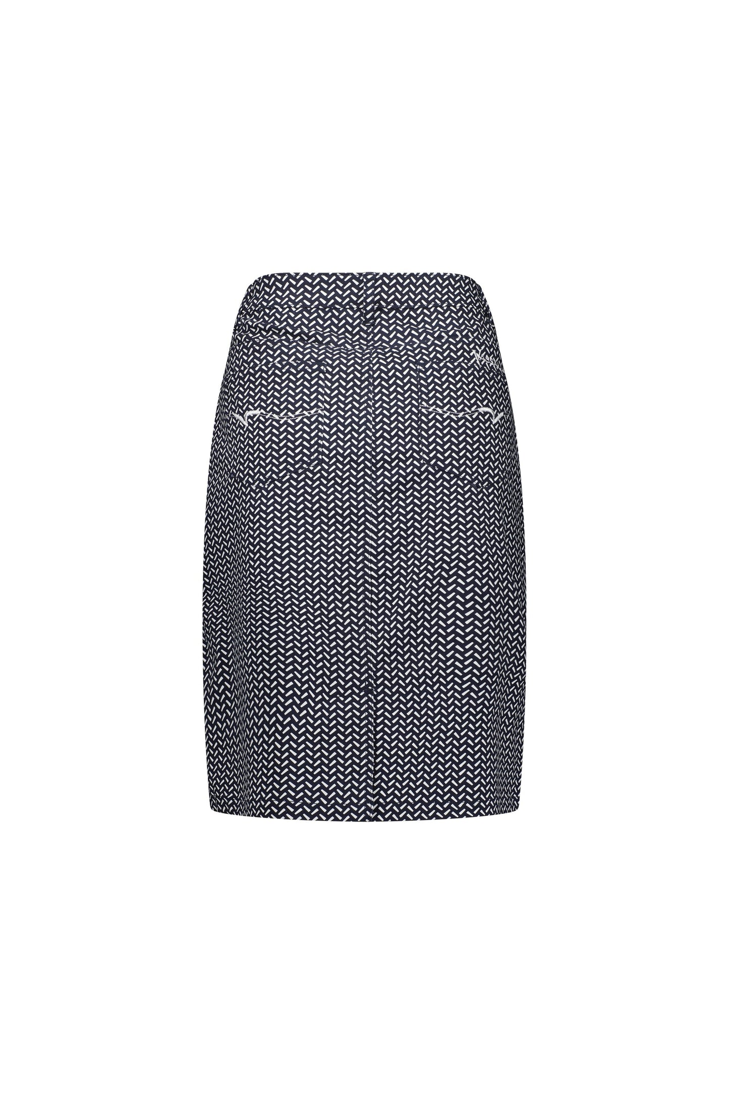 372AV Nori - Printed Lightweight Skirt with Centre Back Vent - Vassalli