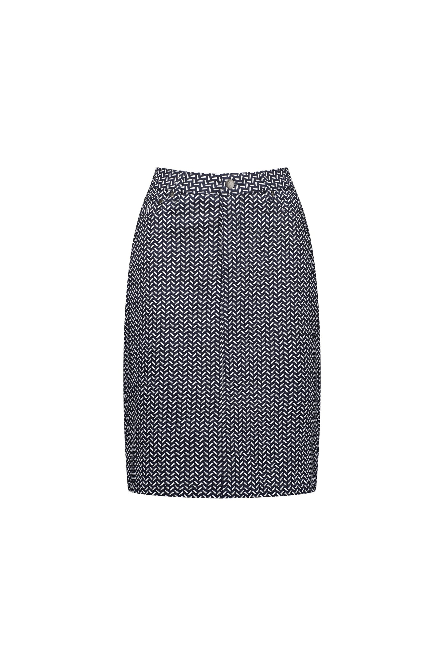 372AV Nori - Printed Lightweight Skirt with Centre Back Vent - Vassalli