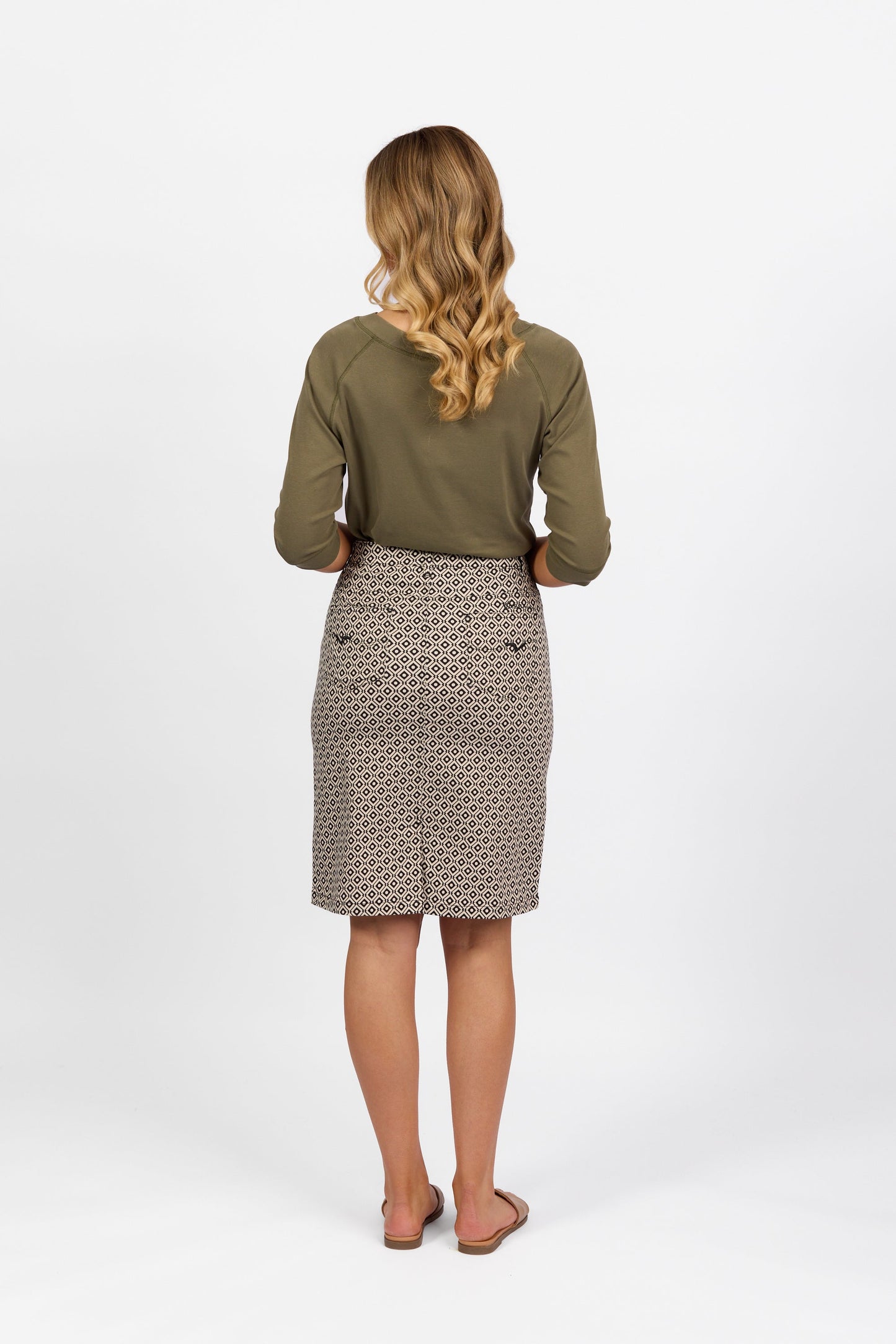 372AV Sahara - Printed Lightweight Skirt with Centre Back Vent