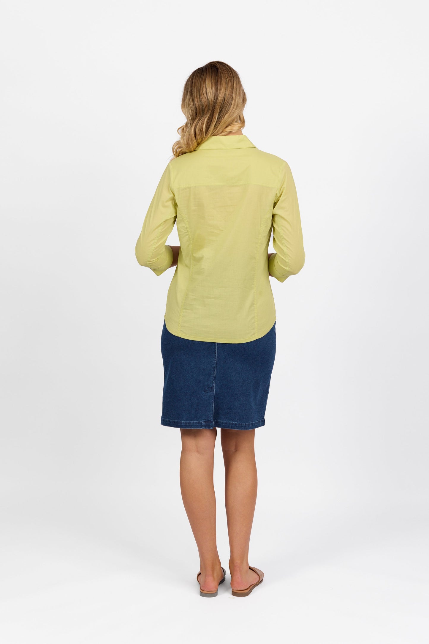 4032 Apple - Plain Button-Up Shirt with Rib Panels - Vassalli